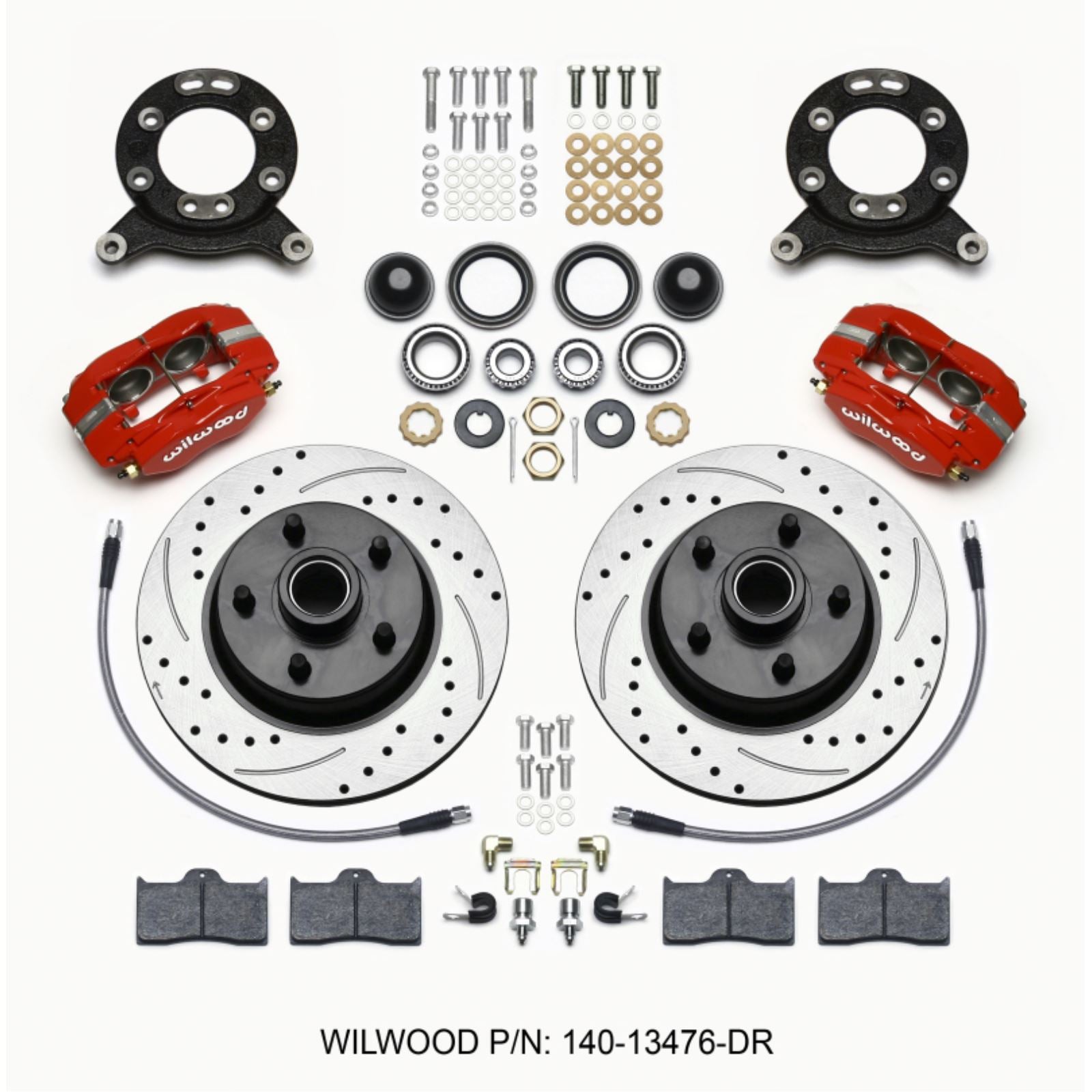 Wilwood Forged Dynalite-M Front Kit - Red for 1965-1969 Mustang Disc & Drum [MPN: 140-13476-DR]_1818179