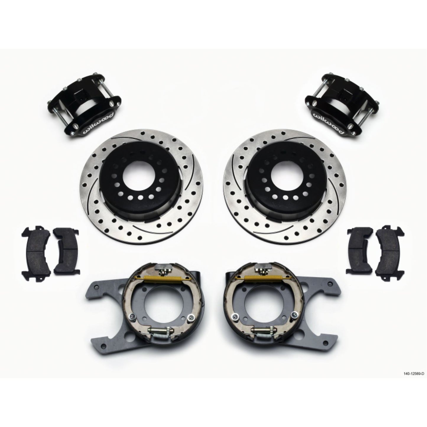 Wilwood D154 P/S Park Brake Kit Drilled for Chevy C-10 2.42 Offset 5-lug [MPN: 140-12569-D]_1818174