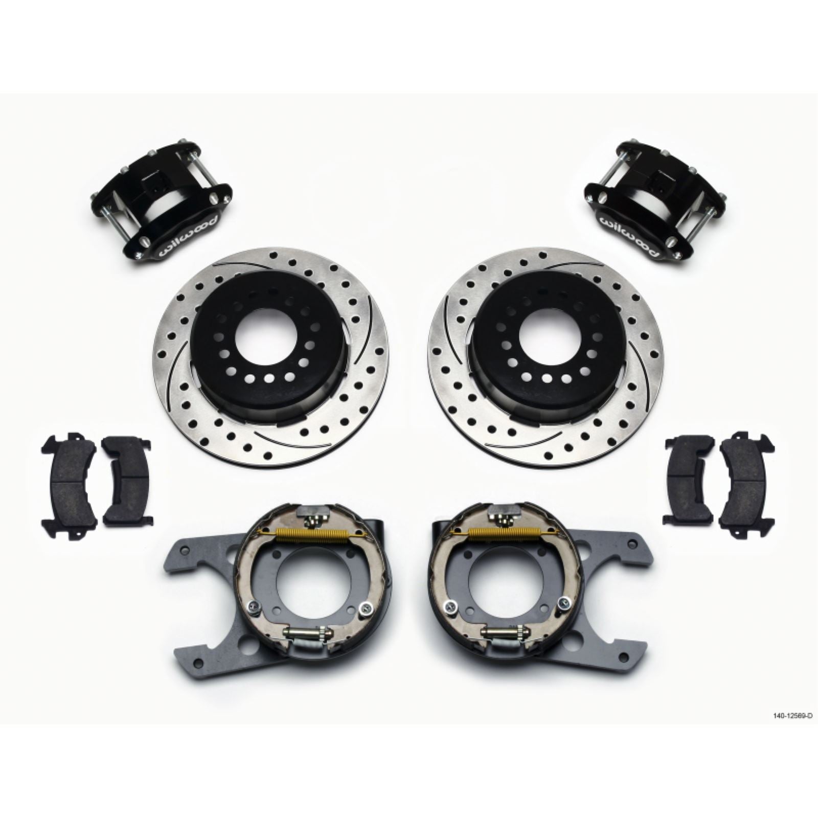 Wilwood D154 P/S Park Brake Kit Drilled for Chevy C-10 2.42 Offset 5-lug [MPN: 140-12569-D]_1818174