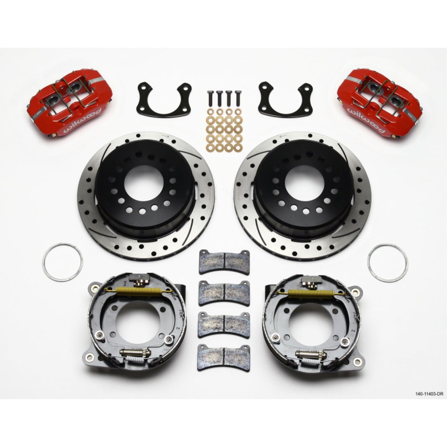 Wilwood Dynapro Low-Profile 11.00in P-Brake Kit Drill-Red for Small Ford [MPN: 140-11403-DR]_1818159