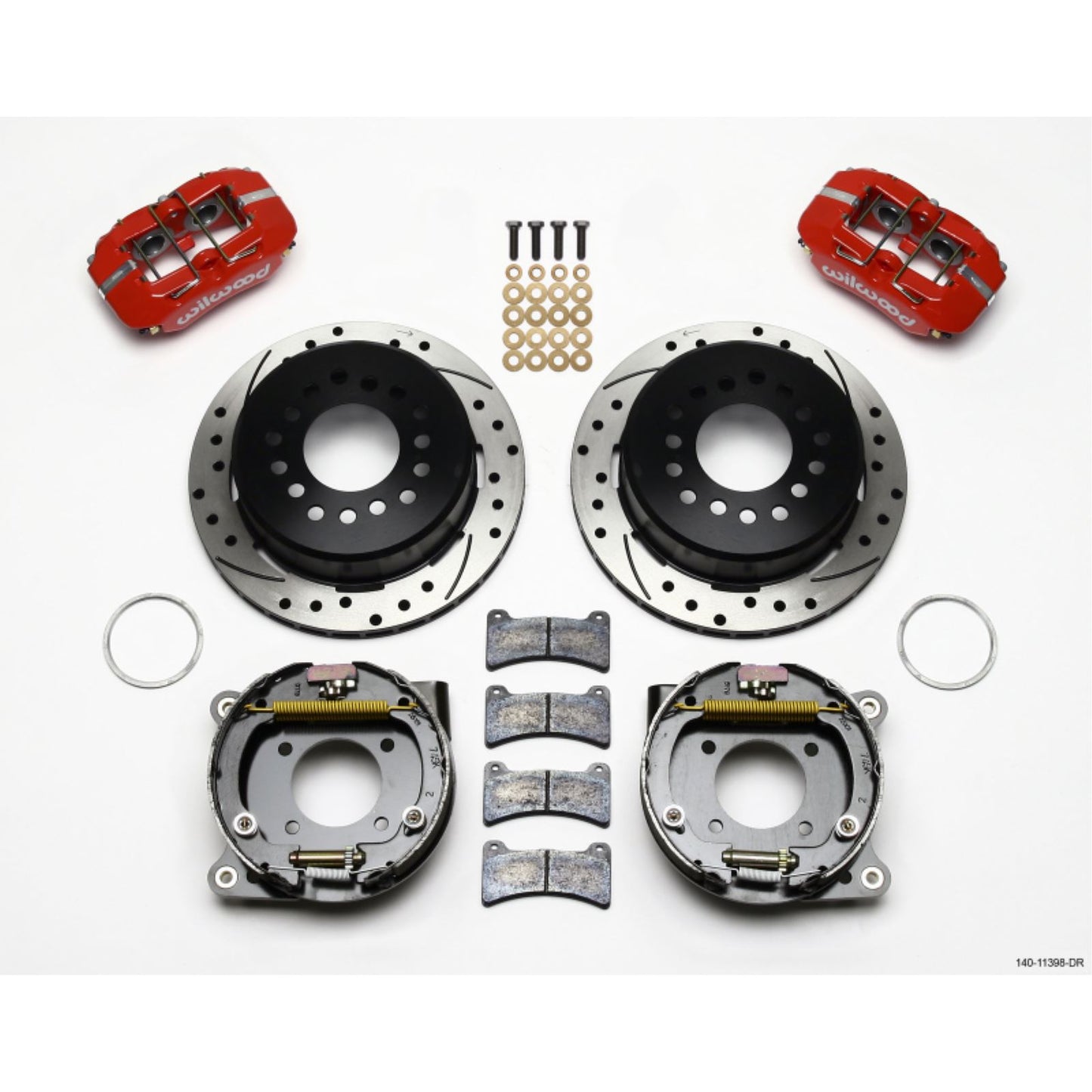 Wilwood Dynapro Low-Profile 11.00in P-Brake Kit Drill-Red for Chevy [MPN: 140-11398-DR]_1818185