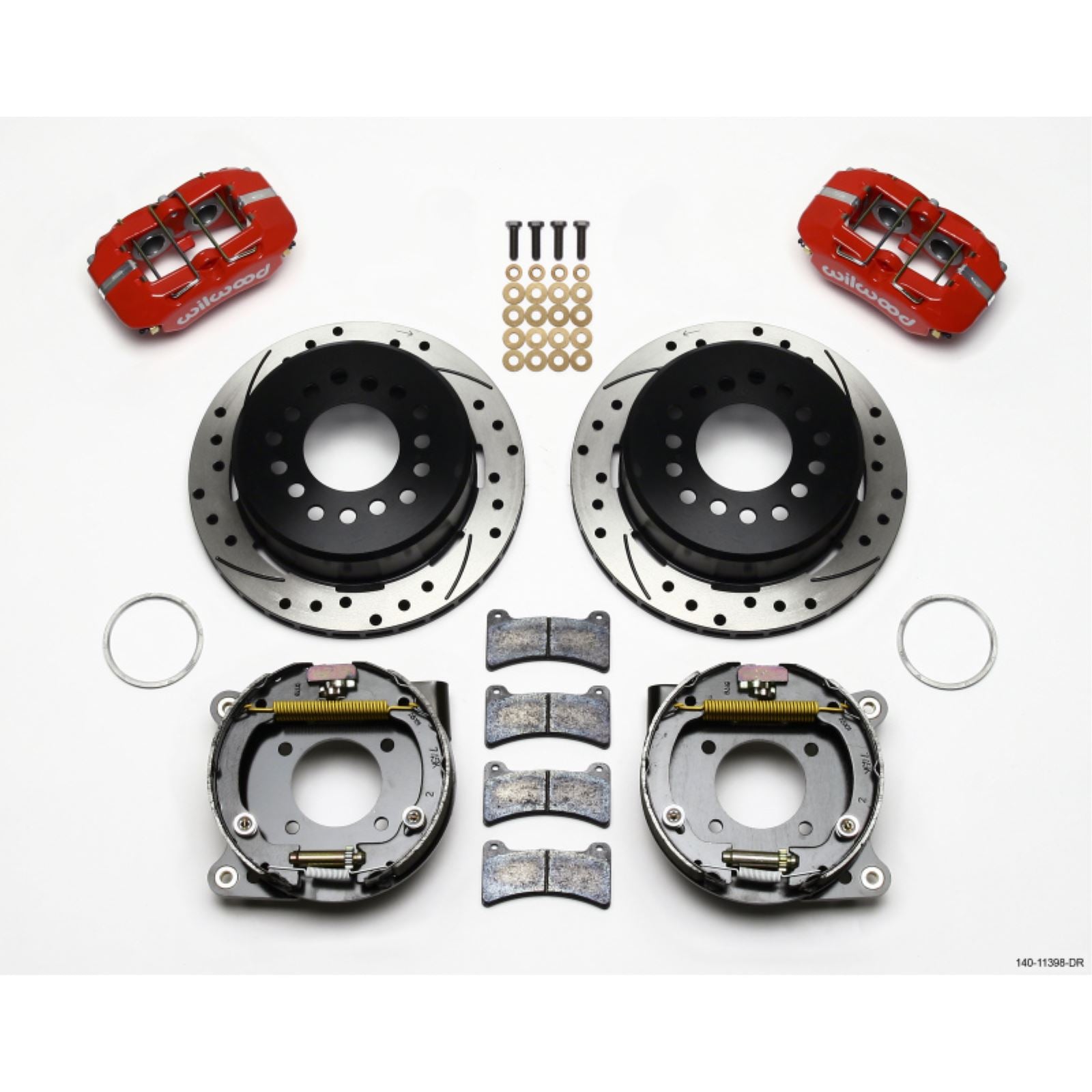 Wilwood Dynapro Low-Profile 11.00in P-Brake Kit Drill-Red for Chevy [MPN: 140-11398-DR]_1818185