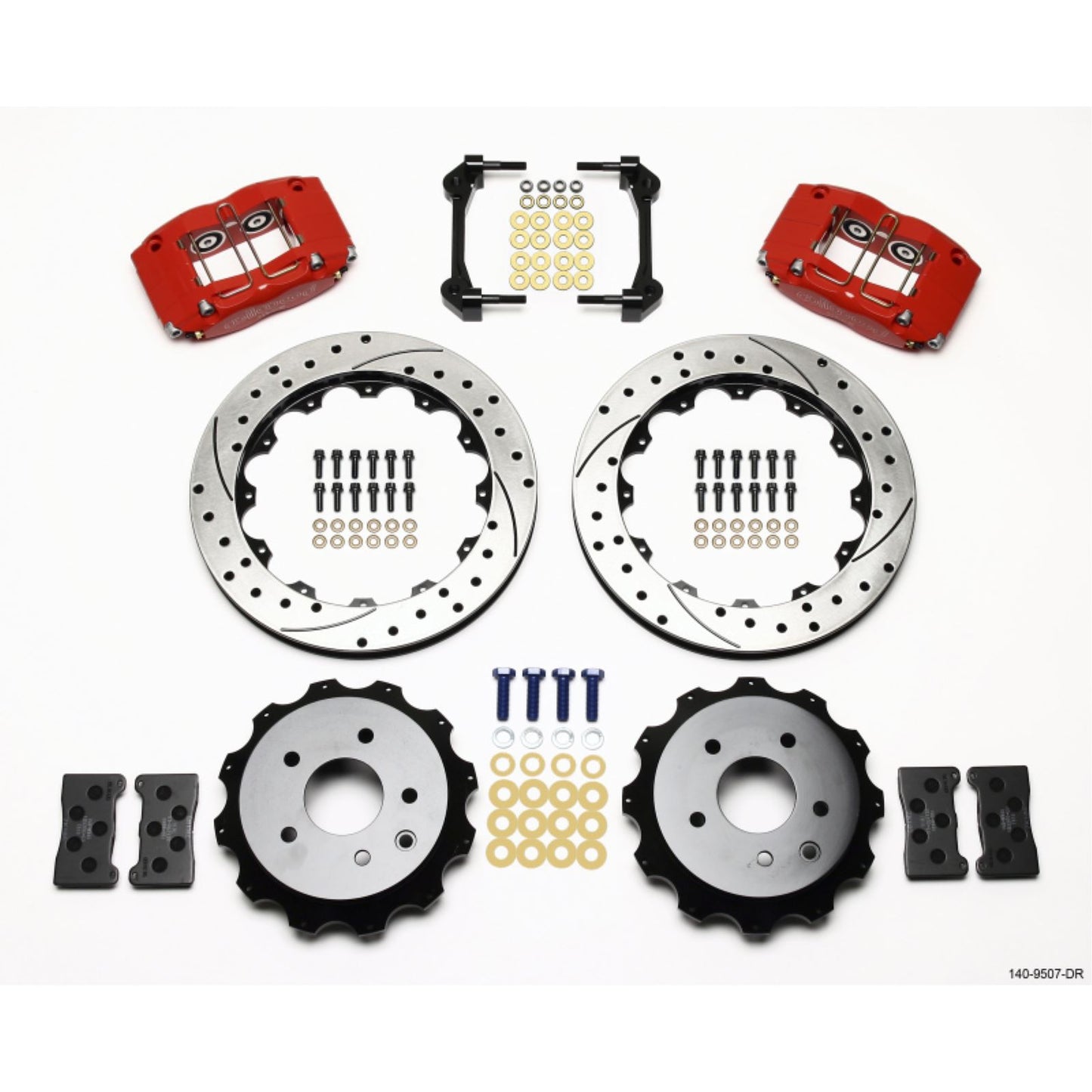 Wilwood Dynapro Radial Rear Kit 13.00in Drilled Red for Nissan 350Z/Fiti G35 [MPN: 140-9507-DR]_1818197