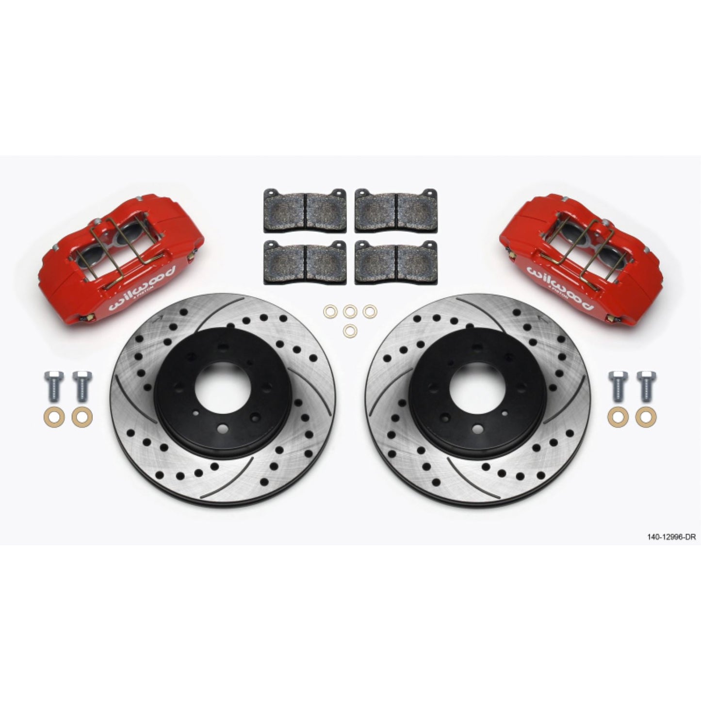 Wilwood DPHA Front Caliper & Rotor Kit Drill Red for Honda/Acura [MPN: 140-12996-DR]_1818210