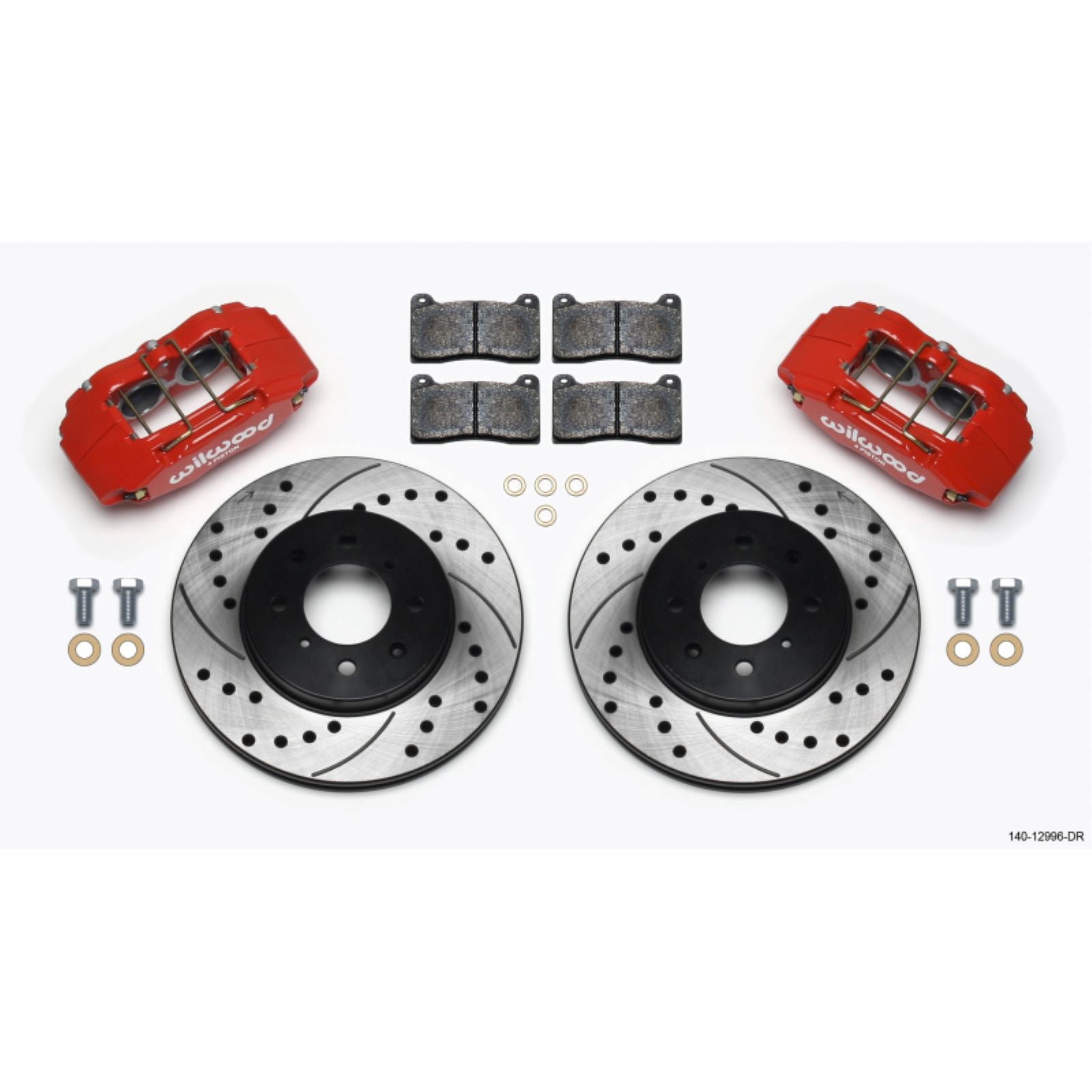 Wilwood DPHA Front Caliper & Rotor Kit Drill Red for Honda/Acura [MPN: 140-12996-DR]_1818210