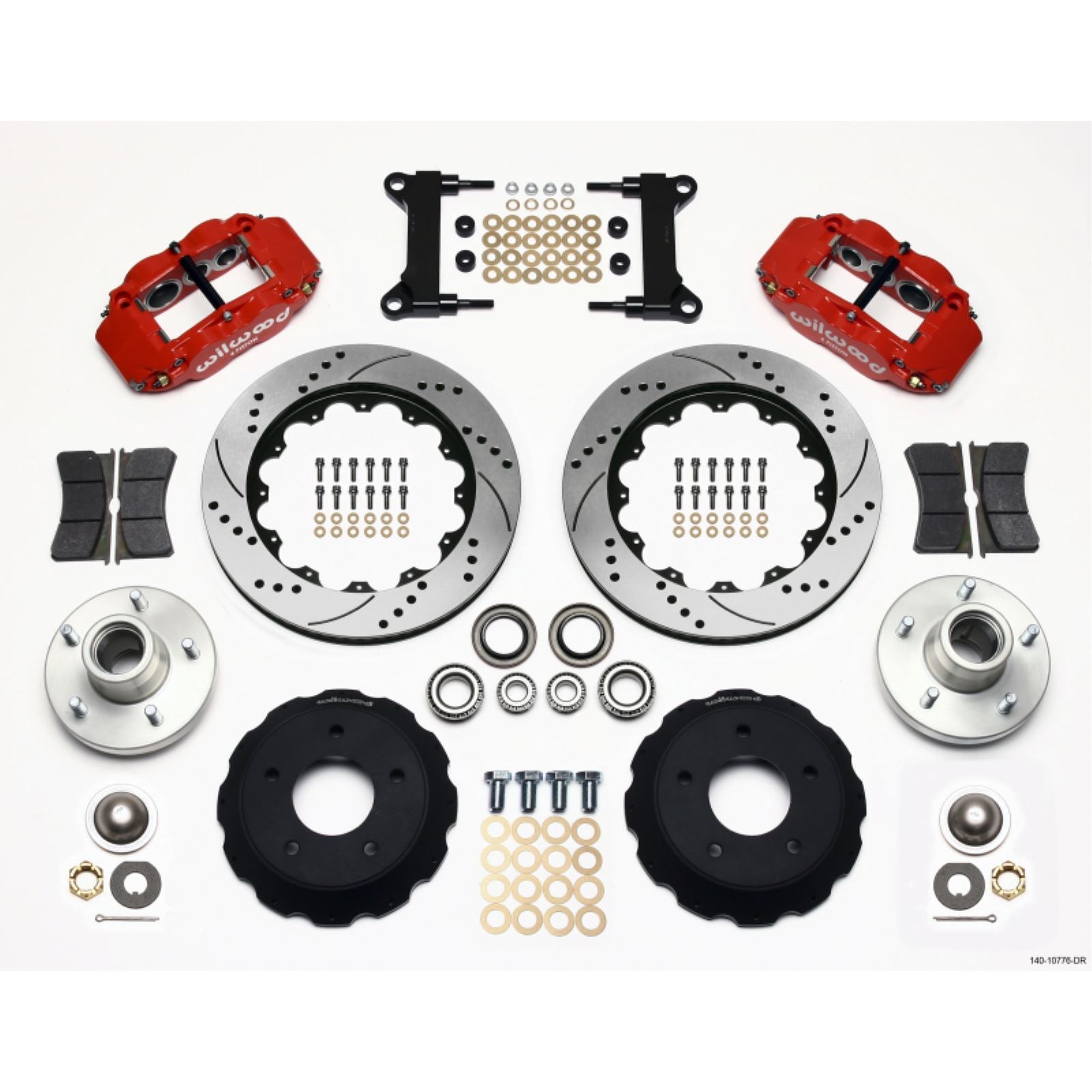 Wilwood Narrow Superlite 6R Front Hub Kit 14.00in Drill Red for Chevy C-10 [MPN: 140-10776-DR]_1818222