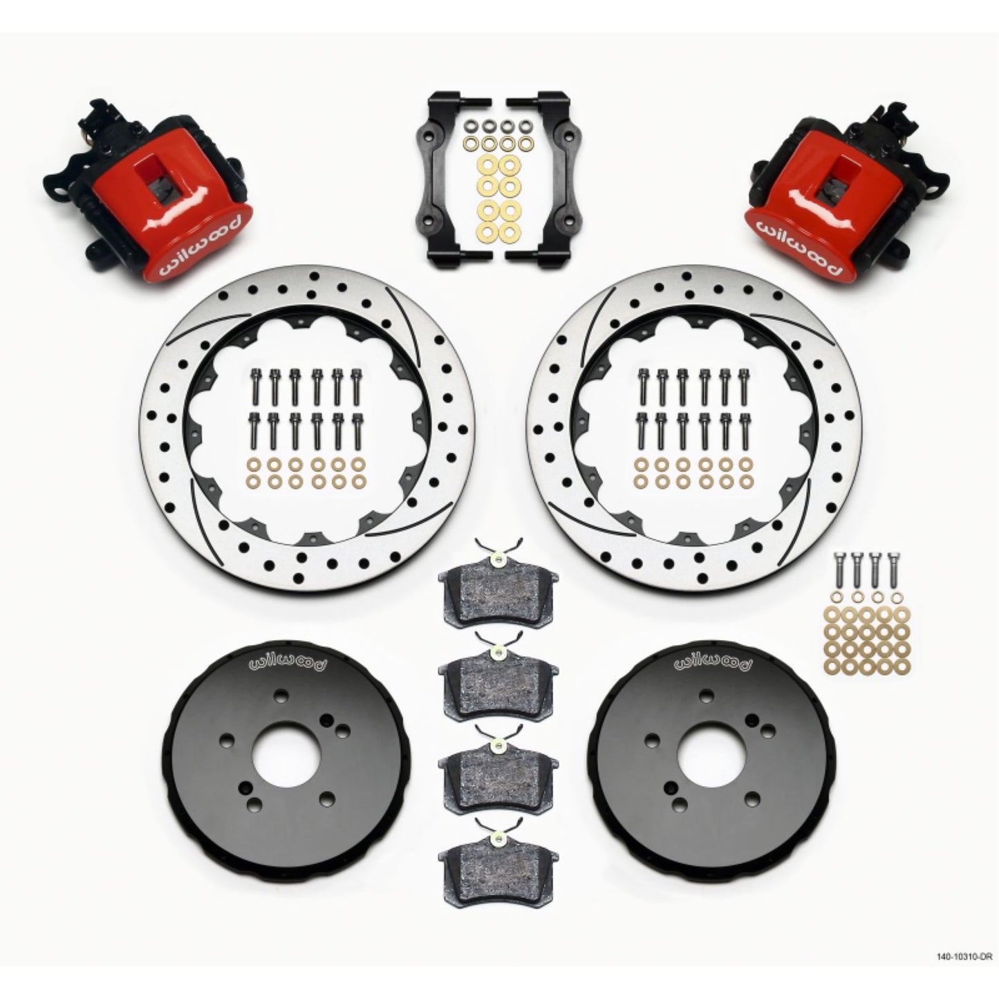 Wilwood Comb Parking Brake Rear Kit 12.88in Drilled Red for Honda S2000 [MPN: 140-10310-DR]_1818253