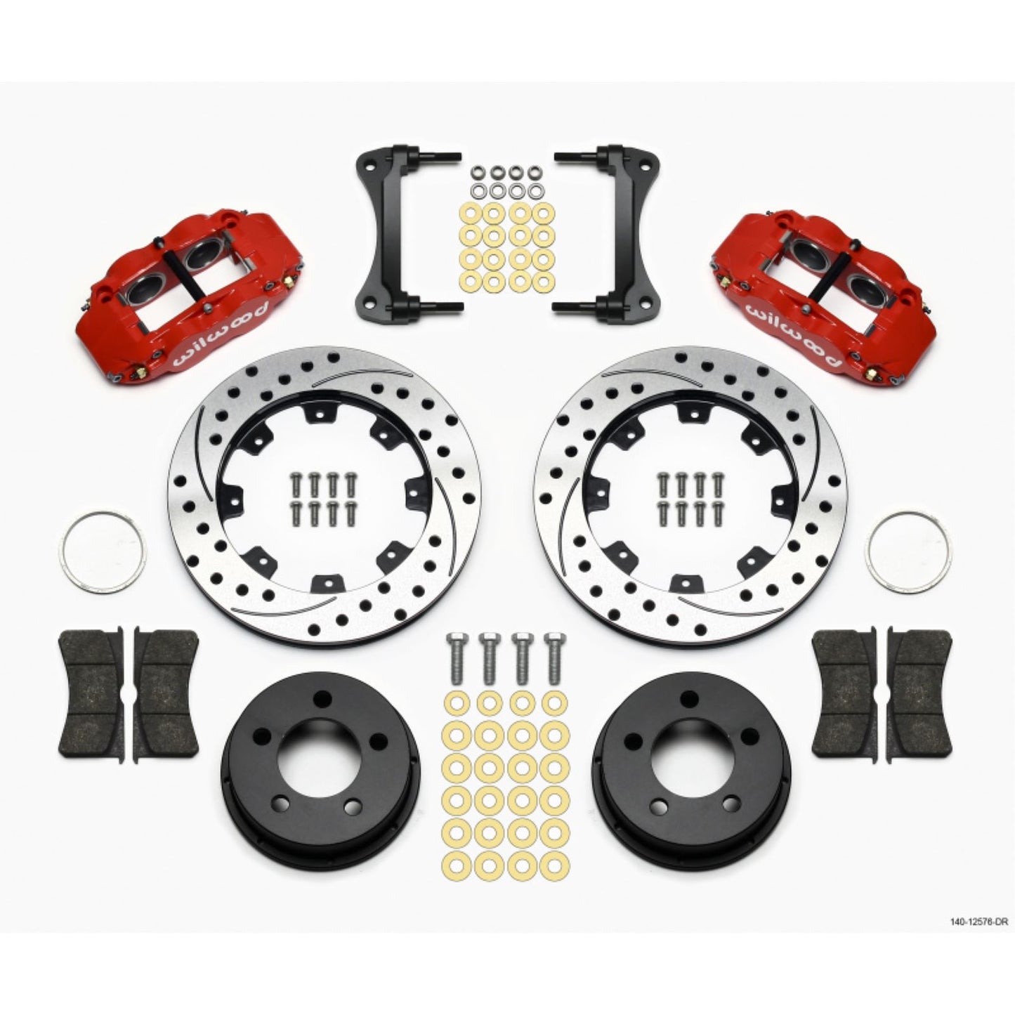 Wilwood Narrow Superlite 4R Front Kit 12.19in Drilled Red for 87-89 Jeep YJ [MPN: 140-12576-DR]_1818225