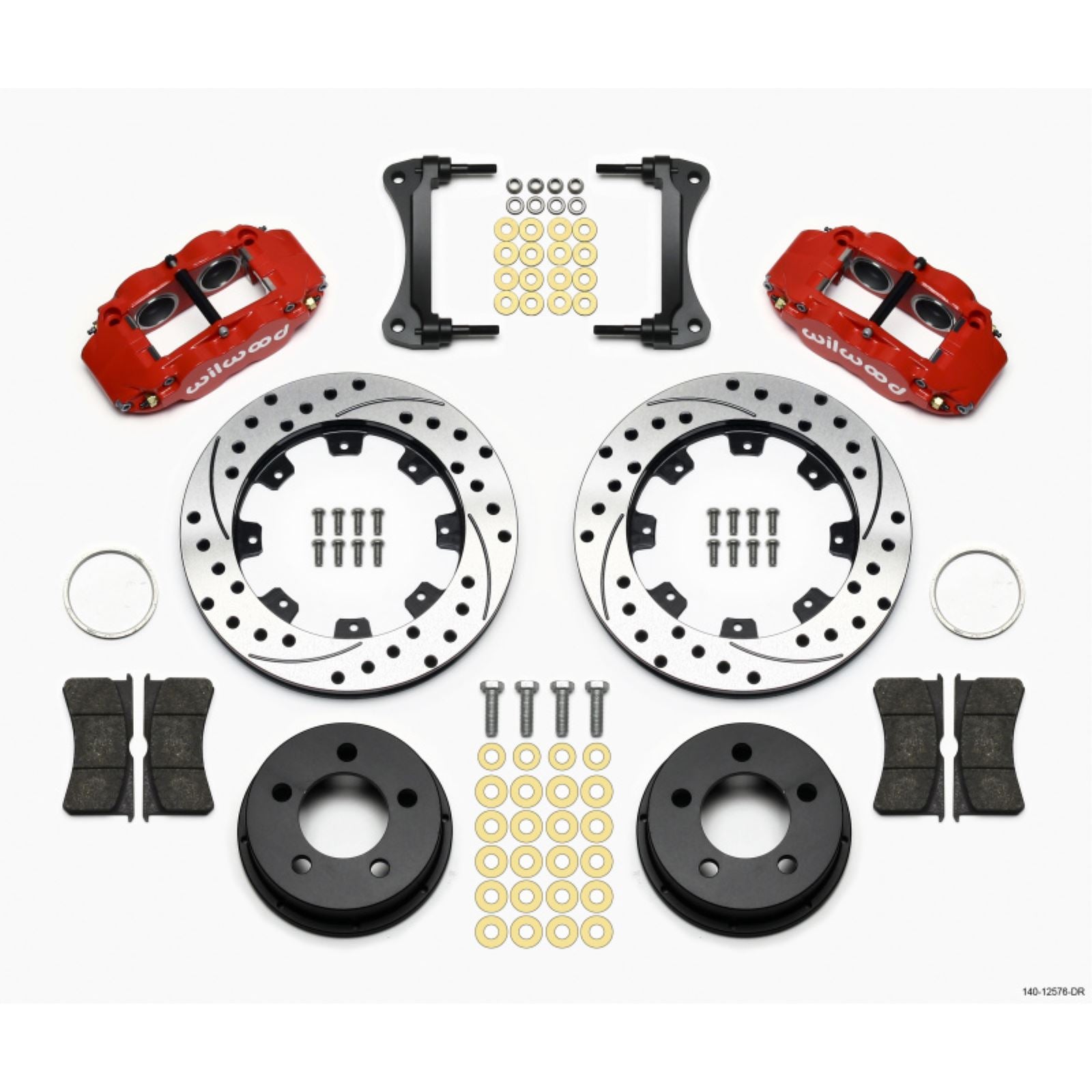 Wilwood Narrow Superlite 4R Front Kit 12.19in Drilled Red for 87-89 Jeep YJ [MPN: 140-12576-DR]_1818225