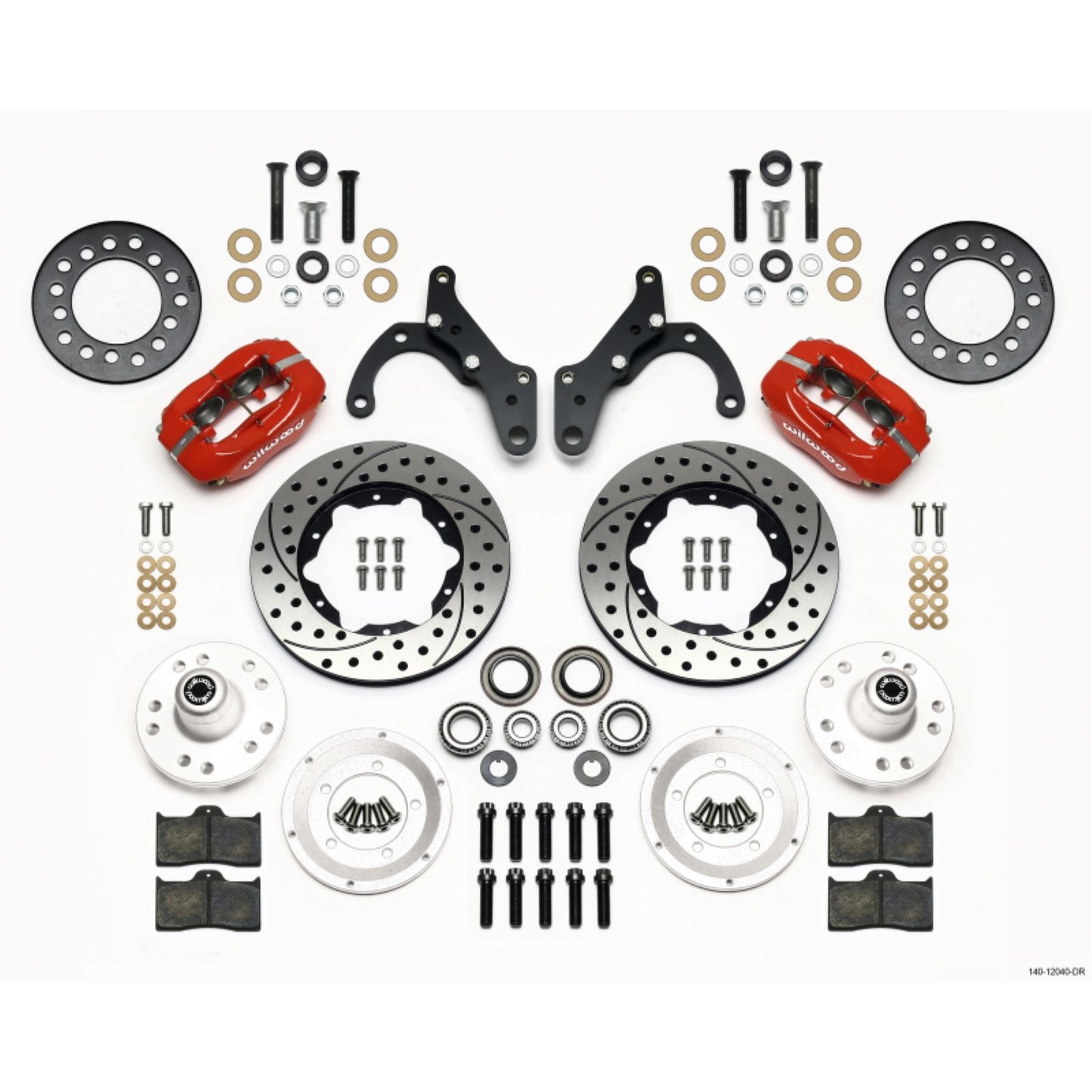 Wilwood Forged Dynalite Front Kit 11.00in Drill - Red for 69-70 Impala Drum [MPN: 140-12040-DR]_1818244