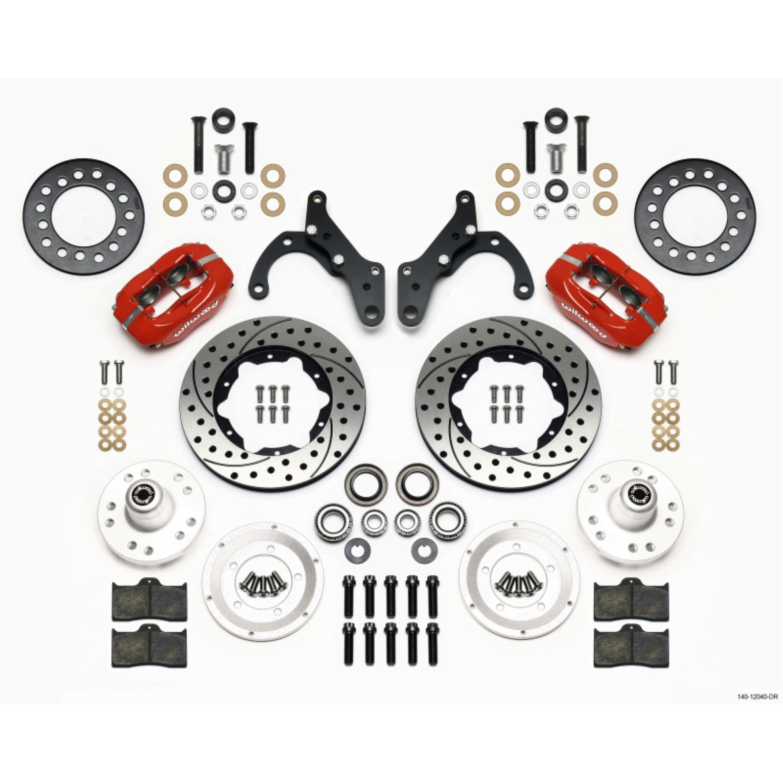 Wilwood Forged Dynalite Front Kit 11.00in Drill - Red for 69-70 Impala Drum [MPN: 140-12040-DR]_1818244