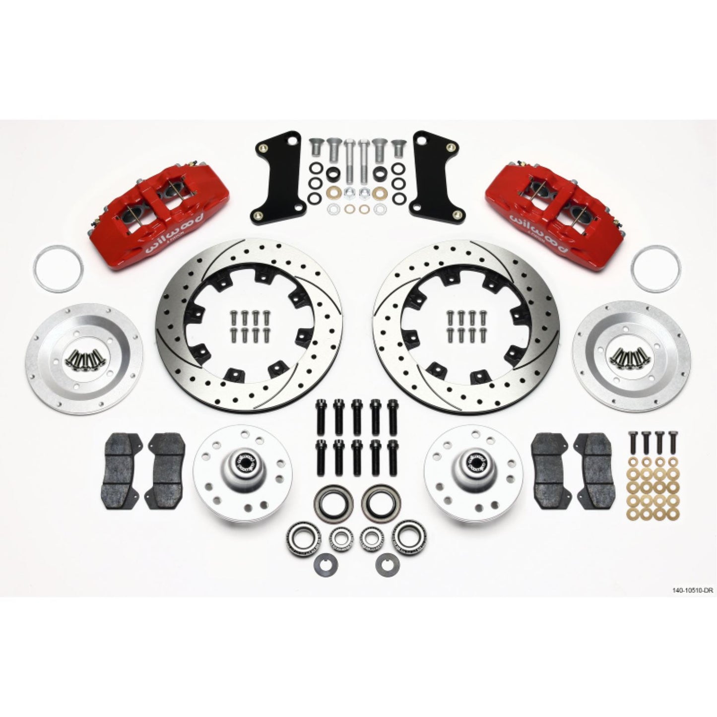 Wilwood Dynapro 6 Front Hub Kit 12.19in Drilled Red for 67-69 Camaro [MPN: 140-10510-DR]_1818224