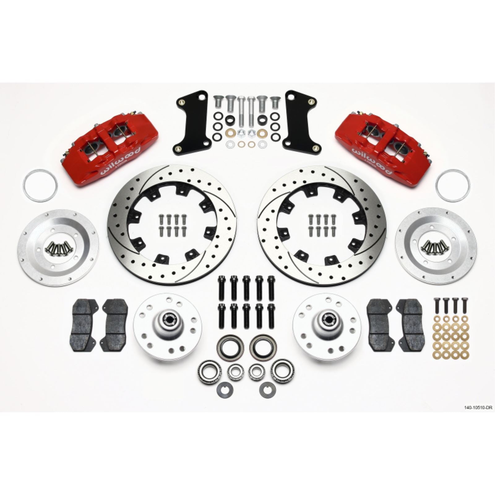 Wilwood Dynapro 6 Front Hub Kit 12.19in Drilled Red for 67-69 Camaro [MPN: 140-10510-DR]_1818224