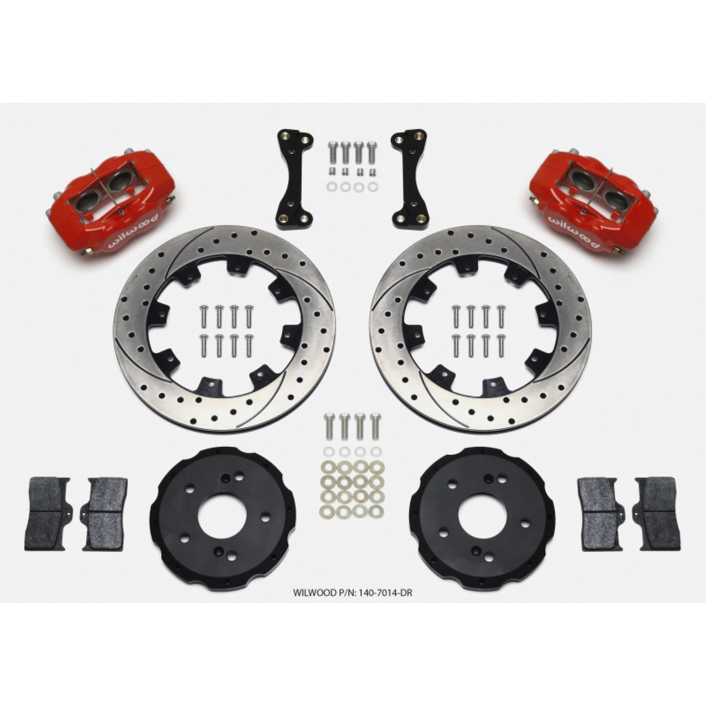 Wilwood Forged Dynalite Front Hat Kit 12.19in Drilled - Red for 02-06 Acura [MPN: 140-7014-DR]_1818261