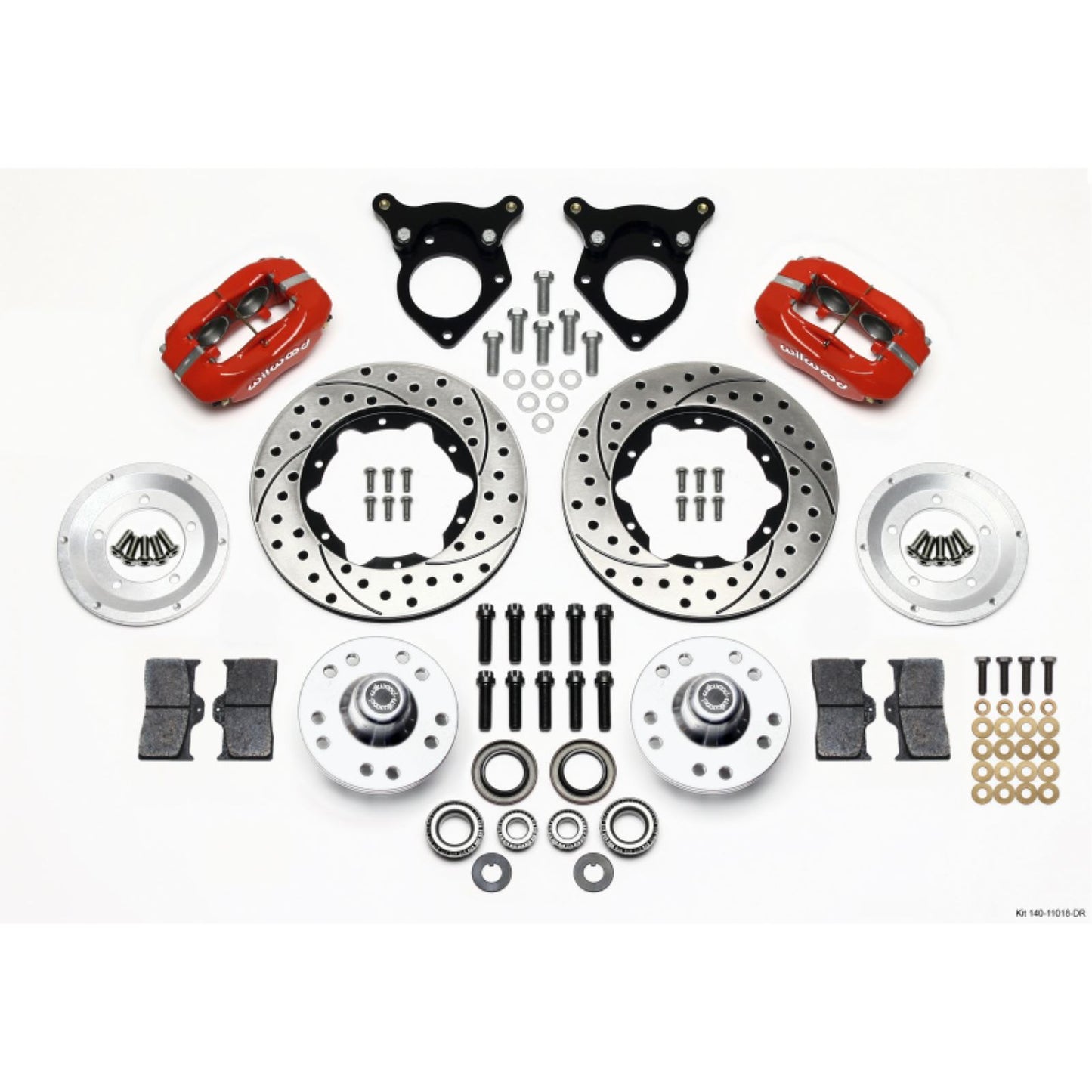 Wilwood Forged Dynalite Front Kit 11.00in Drilled - Red for 87-93 Mustang [MPN: 140-11018-DR]_1818267