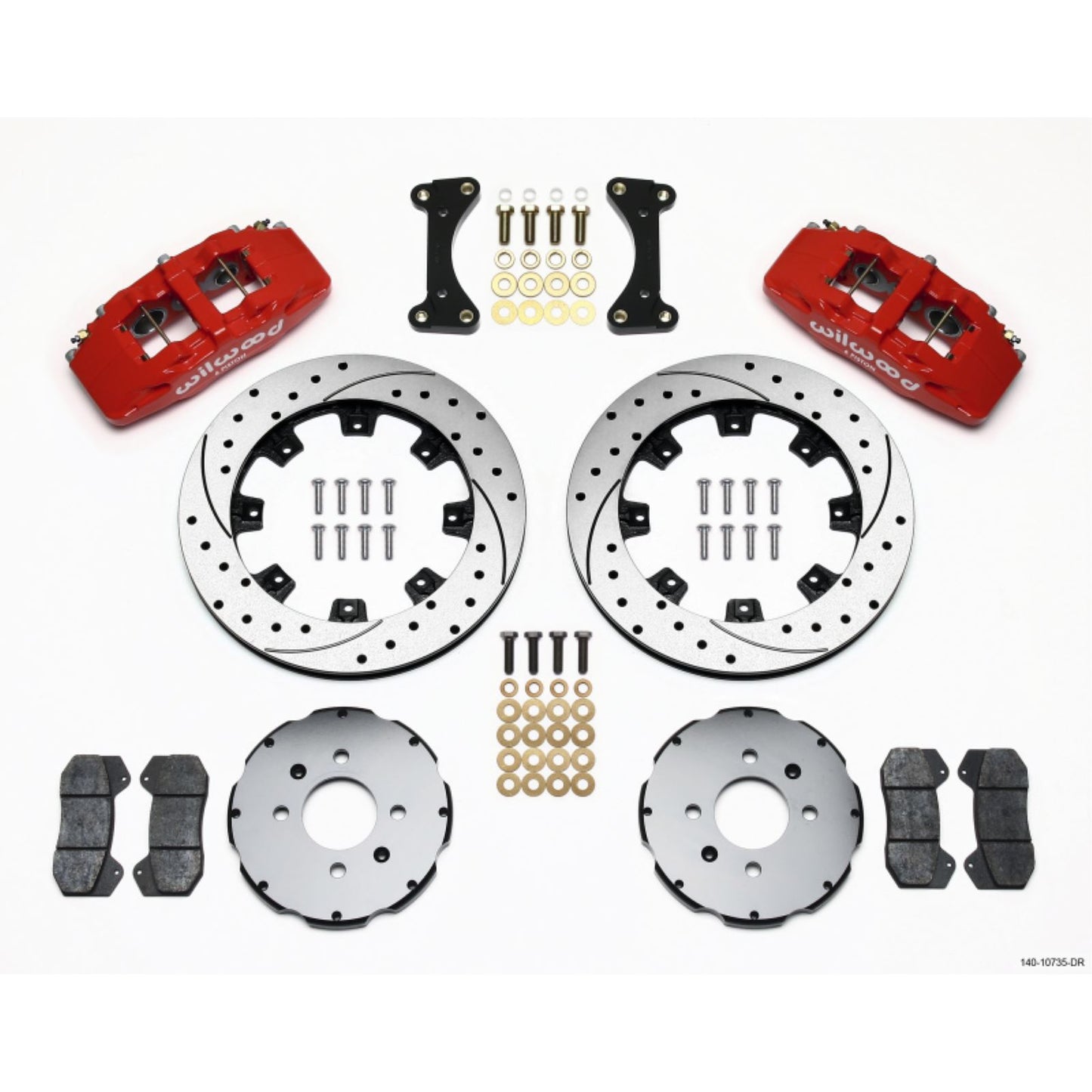 Wilwood Dynapro 6 Front Hat Kit 12.19in Drilled - Red for 94-01 Honda/Acura [MPN: 140-10735-DR]_1818314