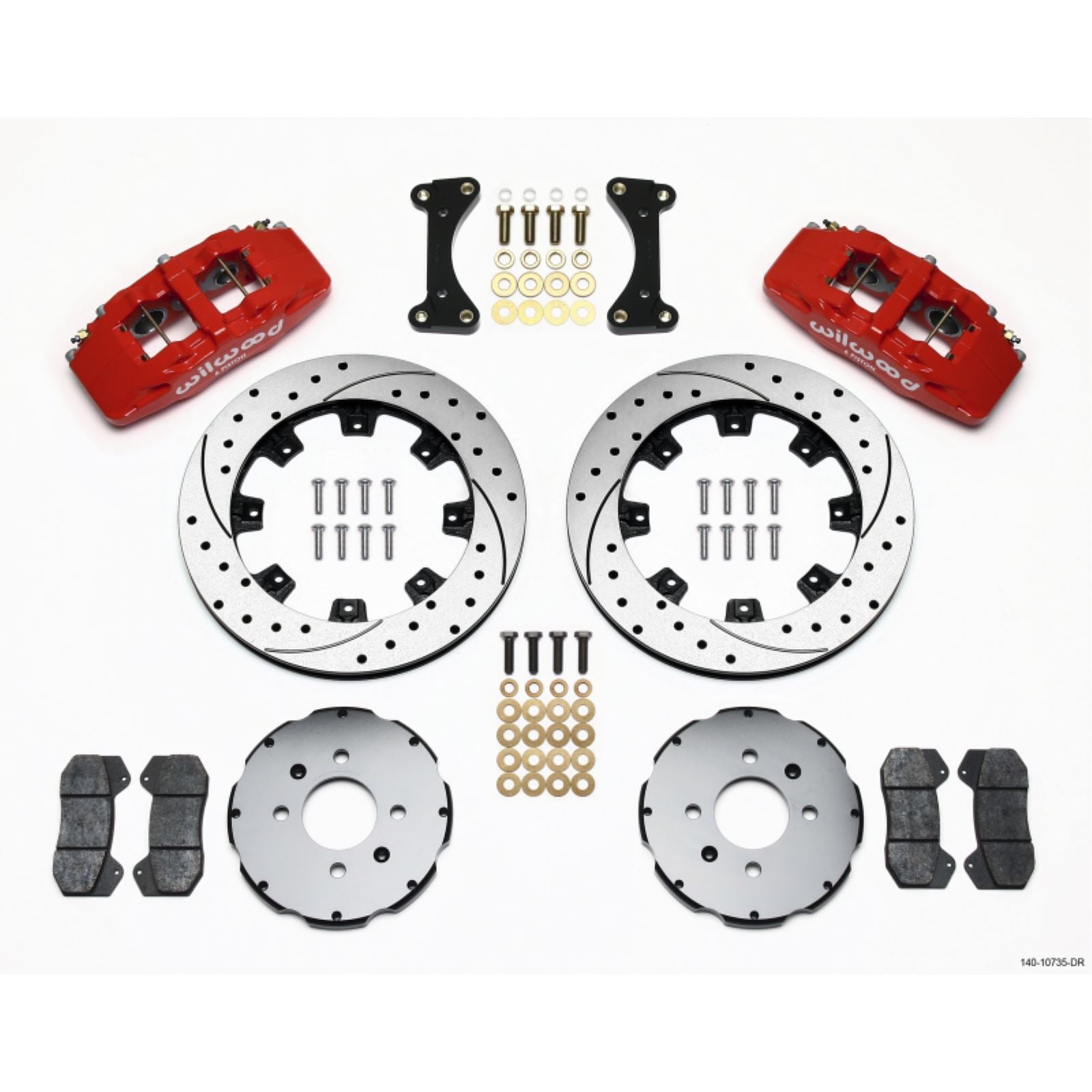 Wilwood Dynapro 6 Front Hat Kit 12.19in Drilled - Red for 94-01 Honda/Acura [MPN: 140-10735-DR]_1818314