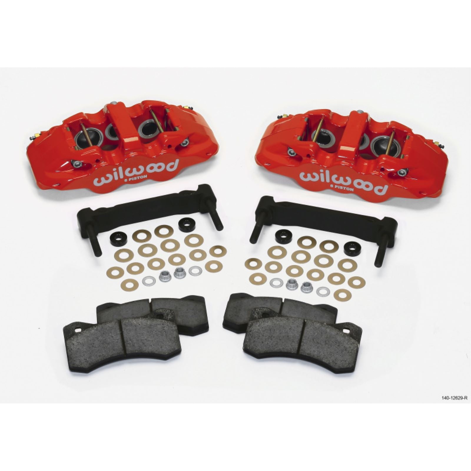 Wilwood AERO6 Front Caliper & Bracket Kit - Red for 97-13 C5/C6 Corvette [MPN: 140-12629-R]_1818288