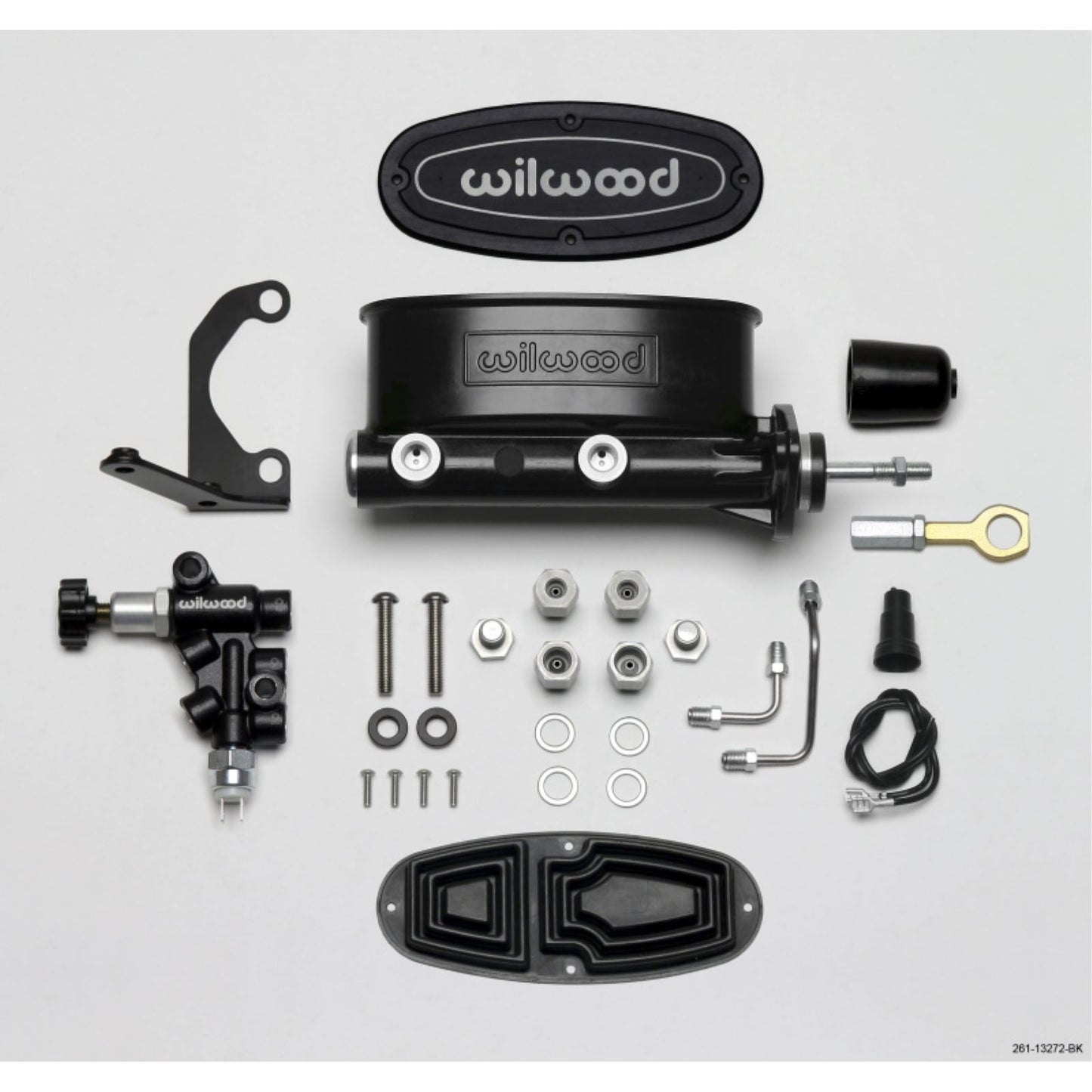 Wilwood HV Tandem M/C Kit w L/H Bracket & Prop Valve for Early Mustang [MPN: 261-13272-BK]_1818302