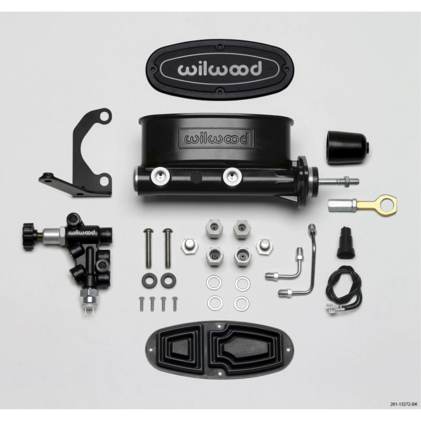 Wilwood HV Tandem M/C Kit w L/H Bracket & Prop Valve for Early Mustang [MPN: 261-13272-BK]_1818302