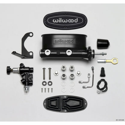 Wilwood HV Tandem M/C Kit w L/H Bracket & Prop Valve for Early Mustang [MPN: 261-13272-BK]_1818302