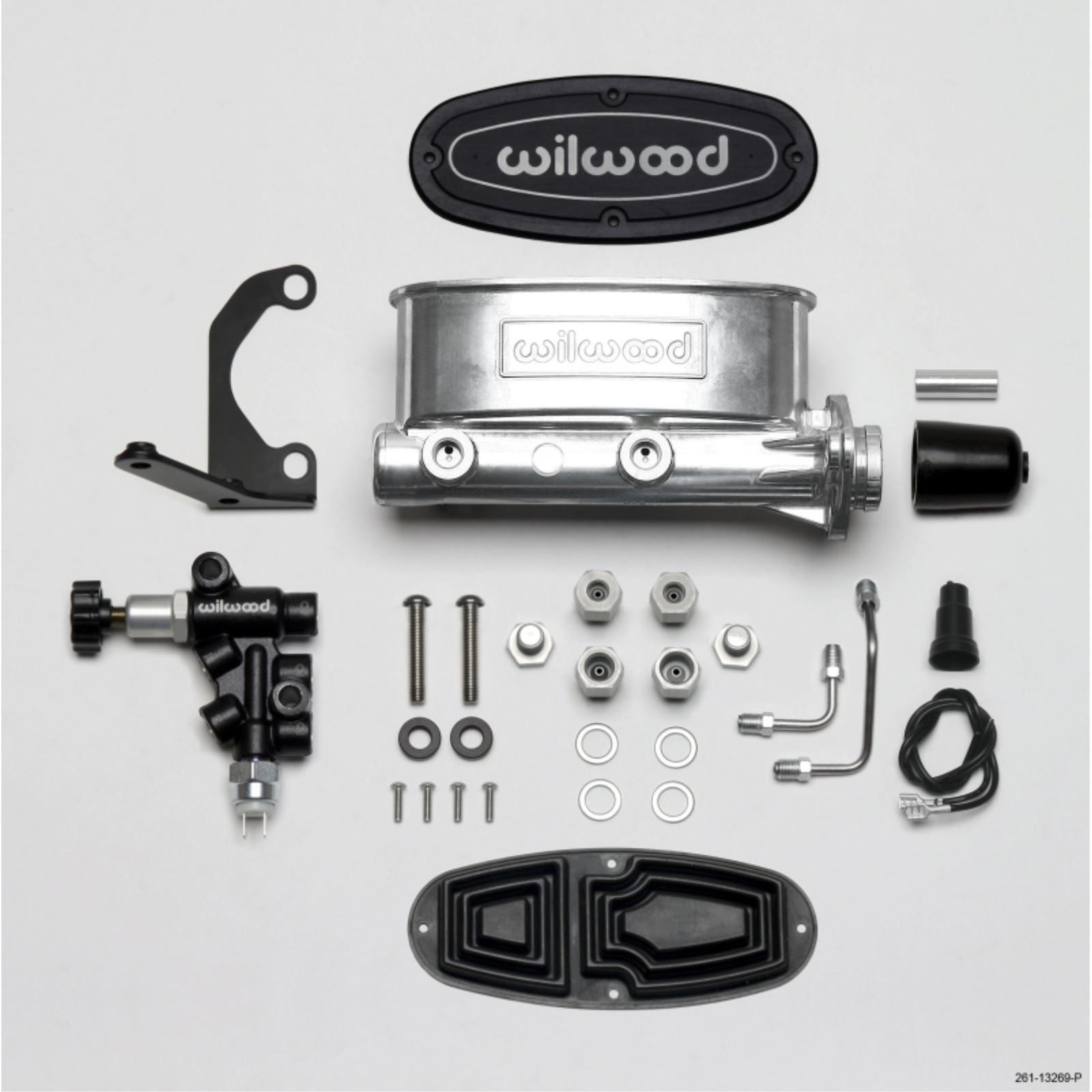 Wilwood HV Tandem M/C Kit w L/H Bracket & Prop Valve 1in Bore Ball Burnished [MPN: 261-13269-P]_1818321