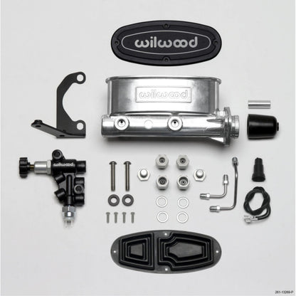 Wilwood HV Tandem M/C Kit w L/H Bracket & Prop Valve 1in Bore Ball Burnished [MPN: 261-13269-P]_1818321