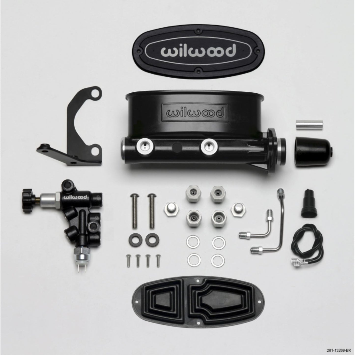 Wilwood HV Tandem M/C Kit w L/H Bracket & Prop Valve - 1in Bore Black [MPN: 261-13269-BK]_1818319