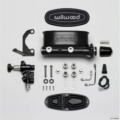 Wilwood HV Tandem M/C Kit w L/H Bracket & Prop Valve - 1in Bore Black [MPN: 261-13269-BK]_1818319