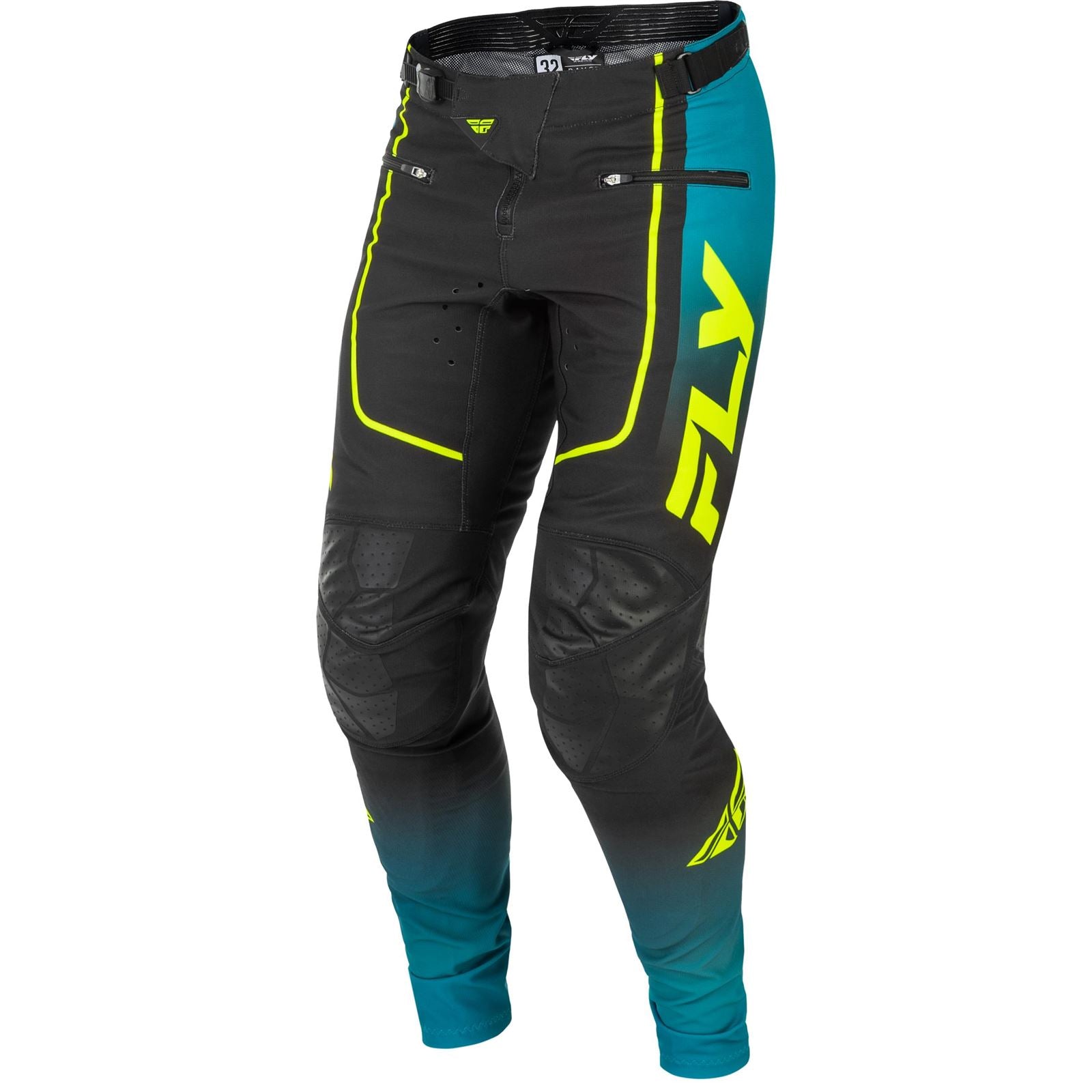 Fly Racing Youth Rayce Bicycle Pants - Teal/Black/Lime_1820491