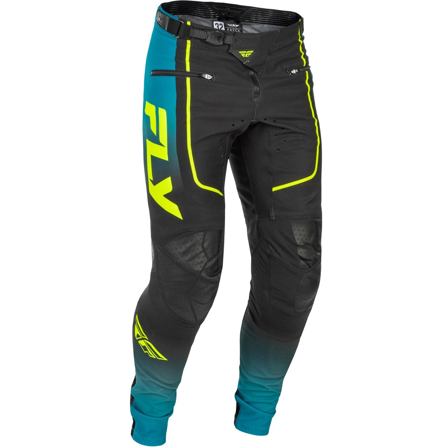 Fly Racing Youth Rayce Bicycle Pants - Teal/Black/Lime_1820711