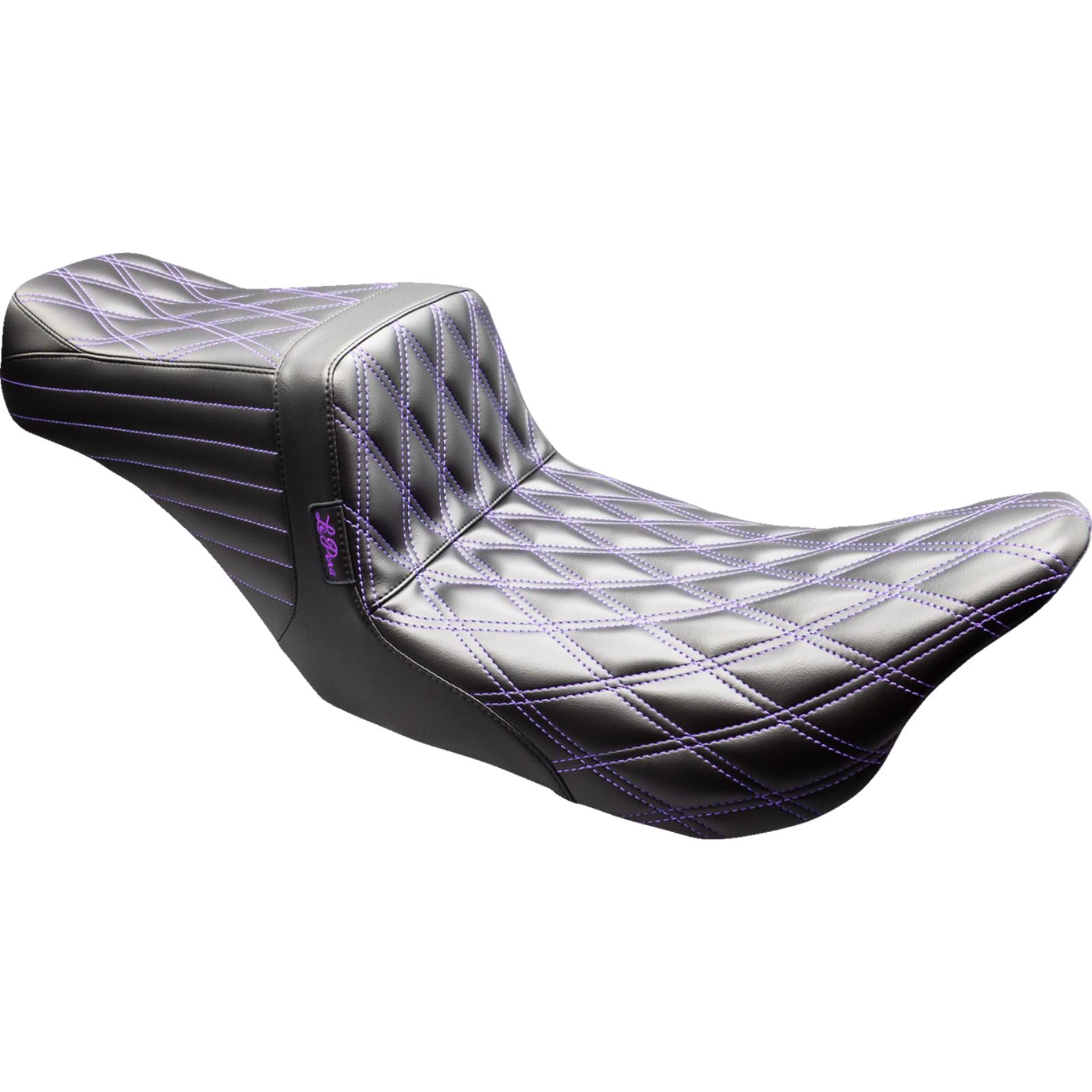 Le Pera Tailwhip Seat - Black - Diamond - Purple Stitch - FLT/FLH '08-'23 [MPN: LK-587DD-PR01]_1818600
