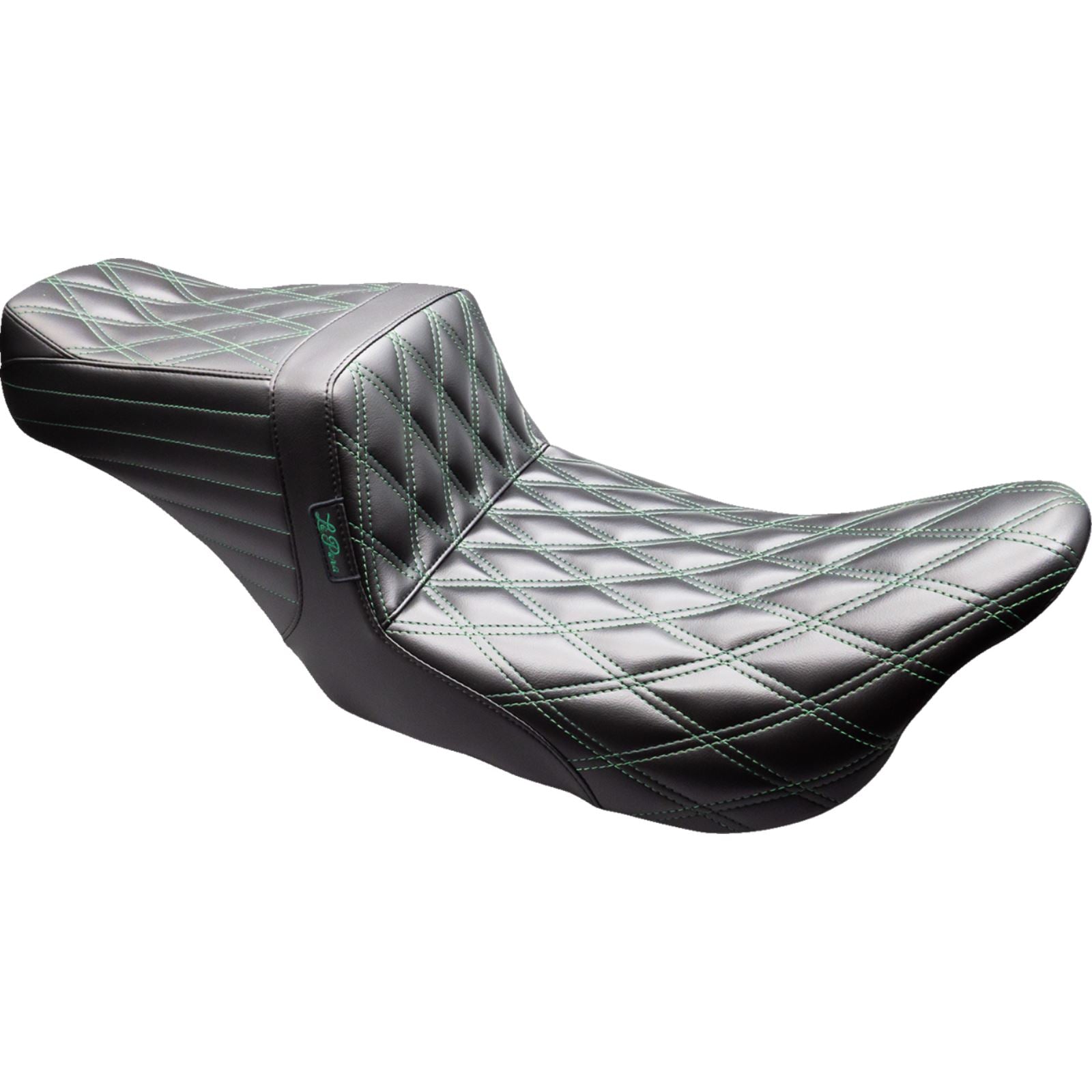 Le Pera Tailwhip Seat - Black - Diamond - Green Stitch - FLT/FLH '08-'23 [MPN: LK-587DD-GN08]_1818701