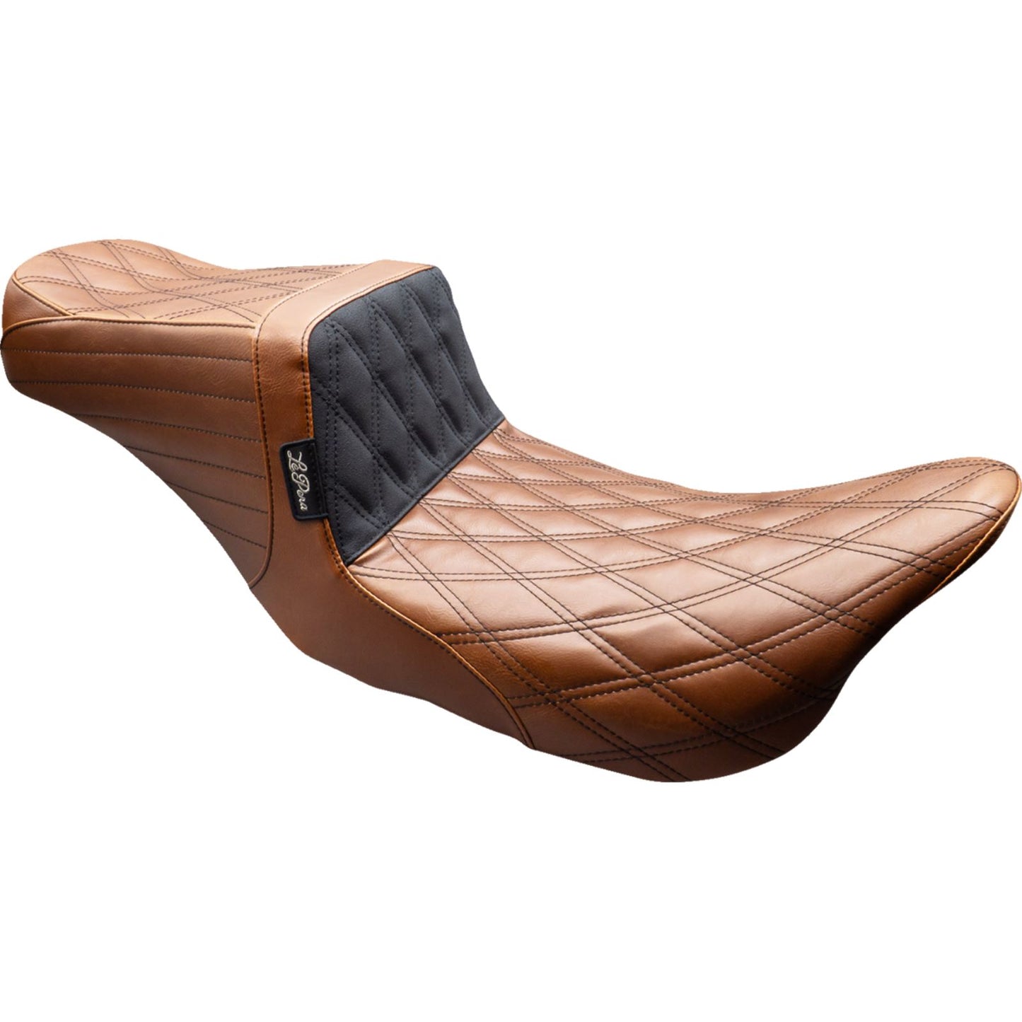 Le Pera Tailwhip Seat Brown - Double Diamond Black Stitch - FLT/FLH '08-'23 [MPN: LK-587TDV01]_1818797
