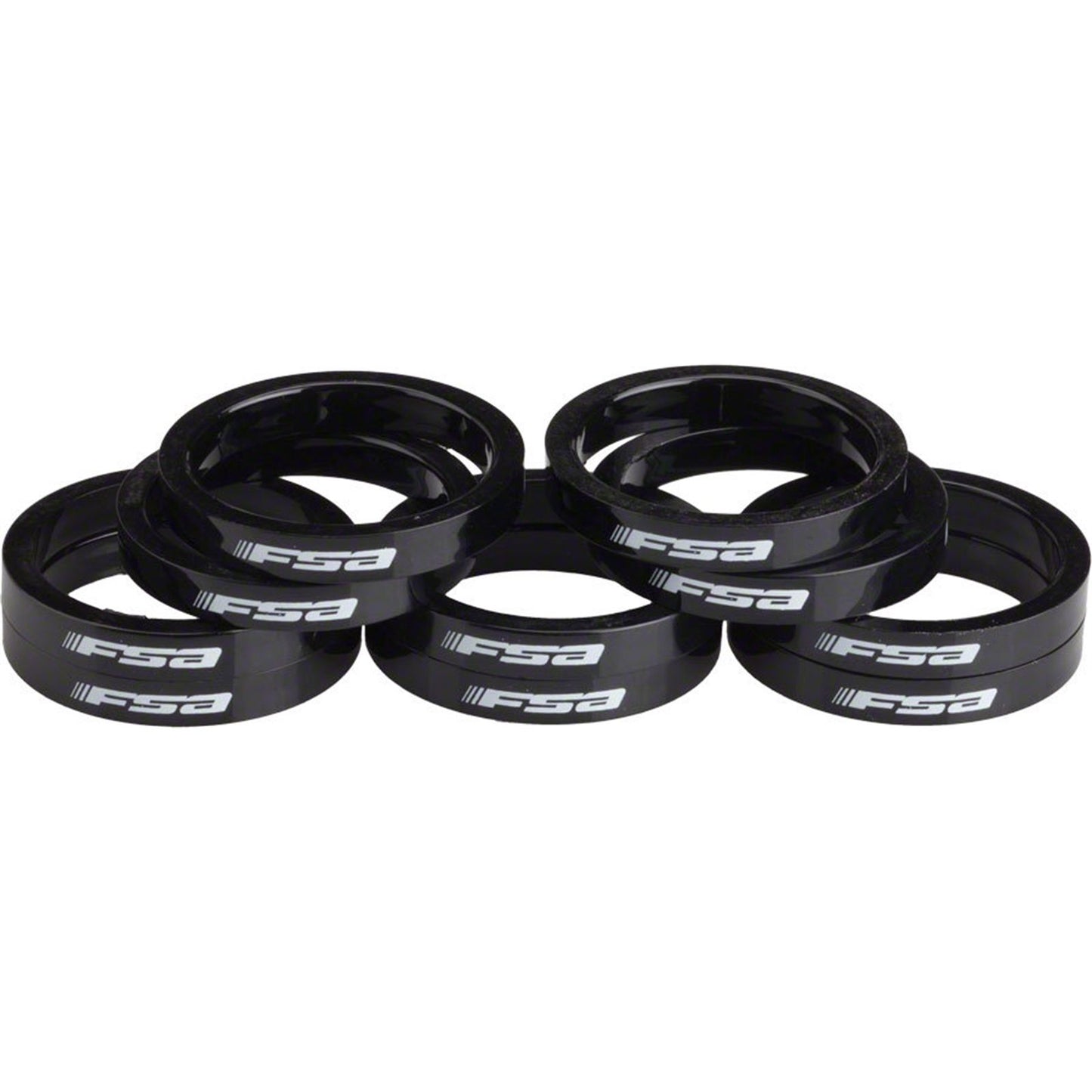 Full Speed Ahead Polycarbonate Headset Spacers 1 1/8" x 5mm 10 pcs Black [MPN: 160-3501B]_1924420