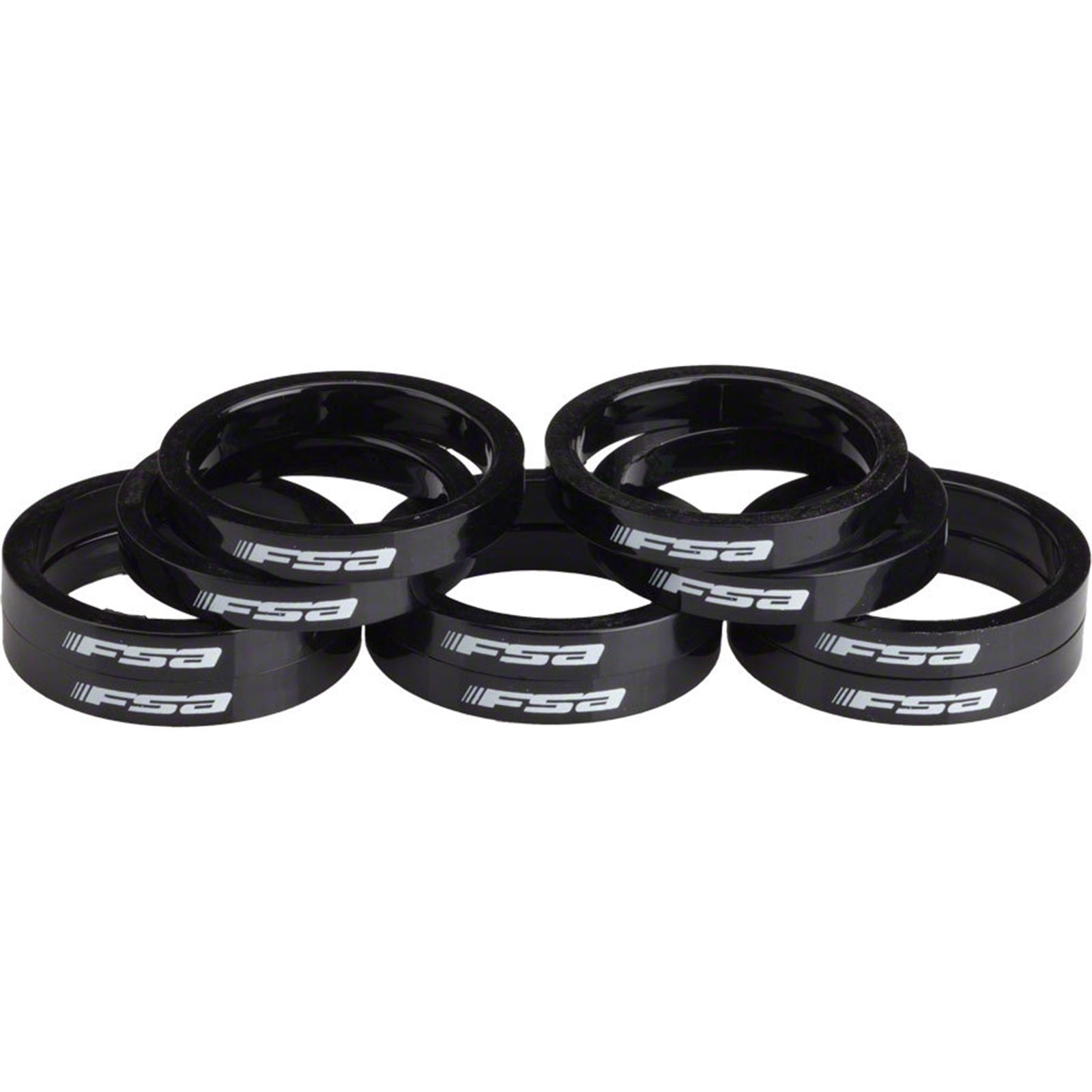 Full Speed Ahead Polycarbonate Headset Spacers 1 1/8" x 5mm 10 pcs Black [MPN: 160-3501B]_1924420