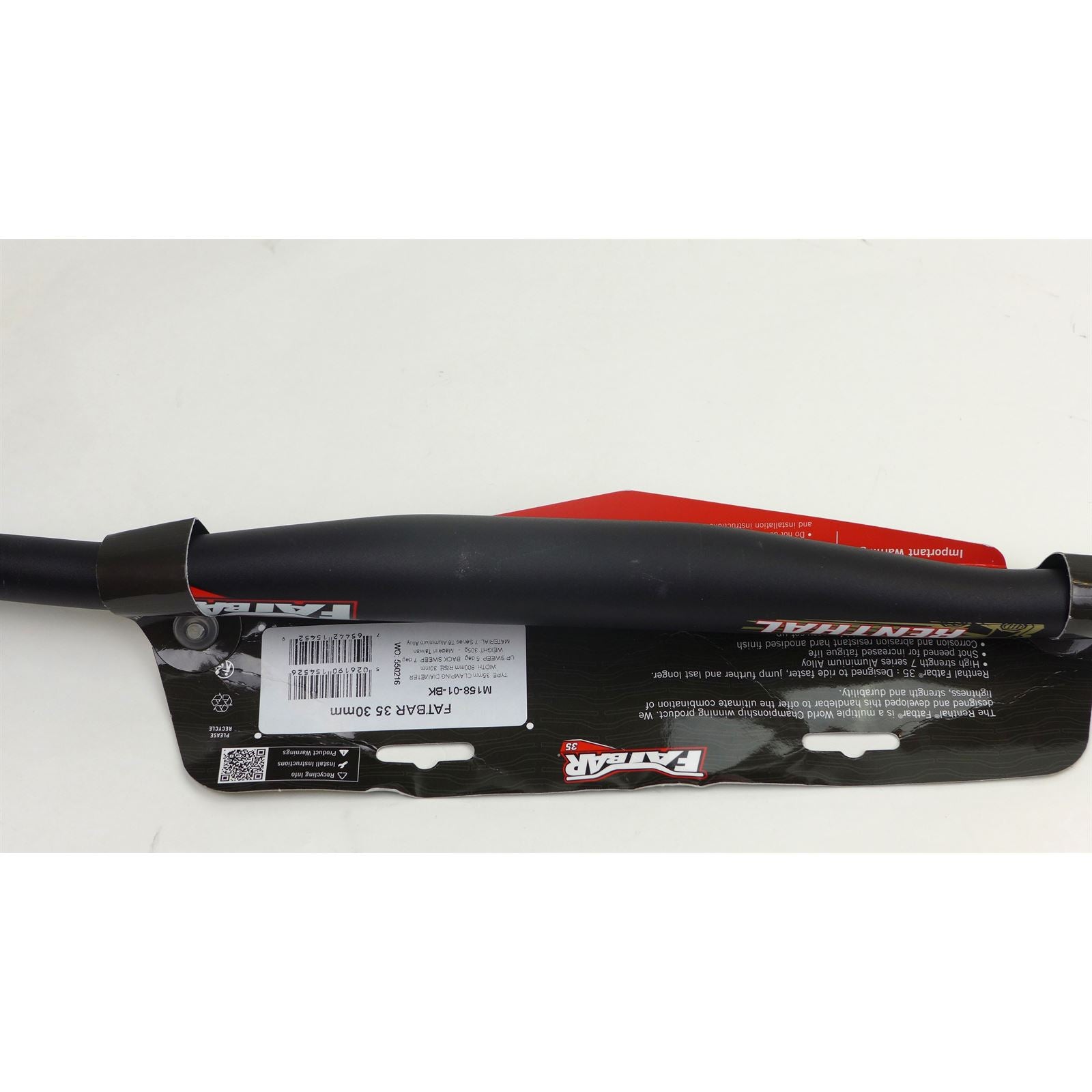 Renthal Fatbar® 35 Handlebar - 30 mm - Aluminum - Black OPEN BOX [MPN: M158-01-BK]_1828129