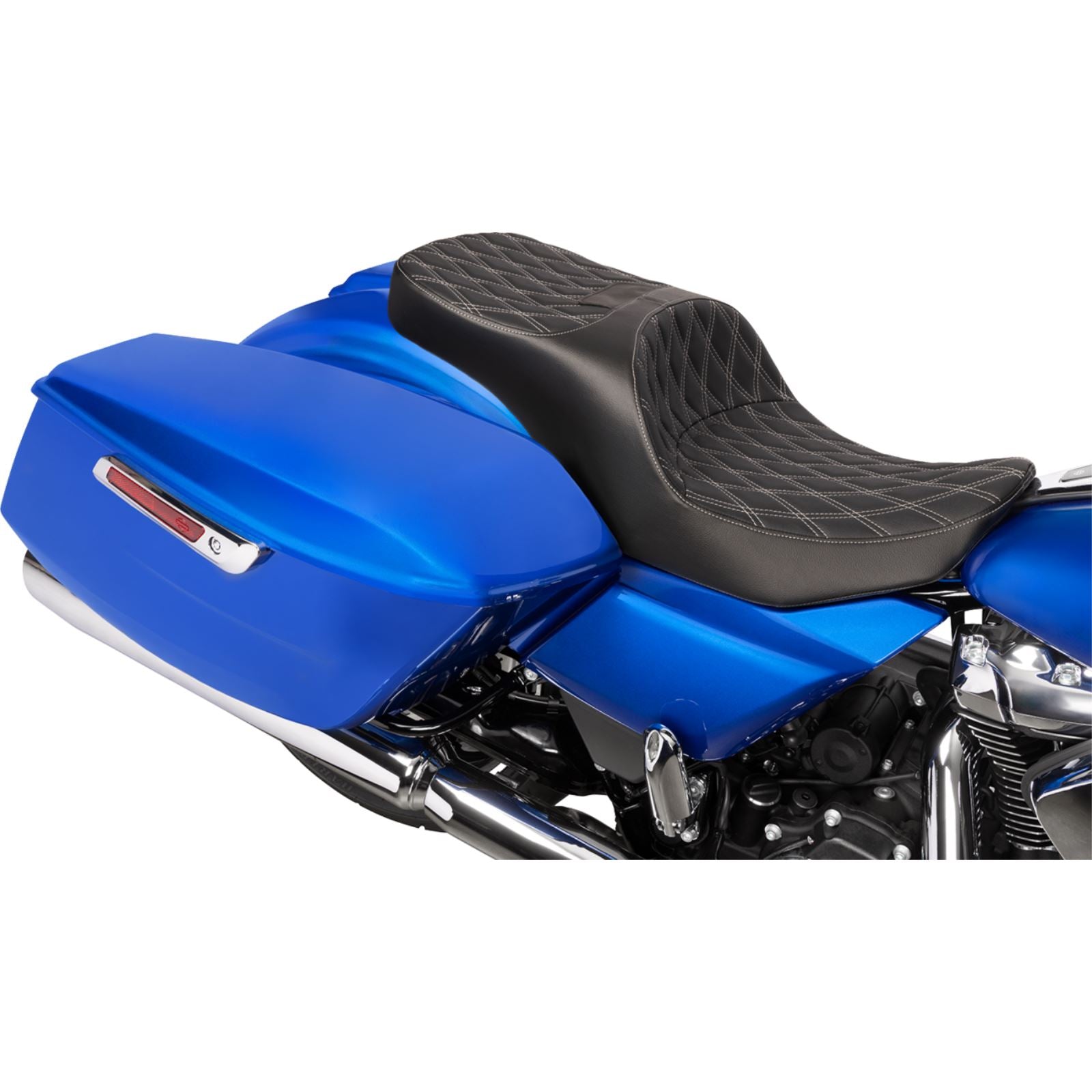 Drag Specialties Forward Position Frdm Seat Vinyl Silver Diamond Stitch FLH/FLT '23-'25 [MPN: 0801-2168]_1828236