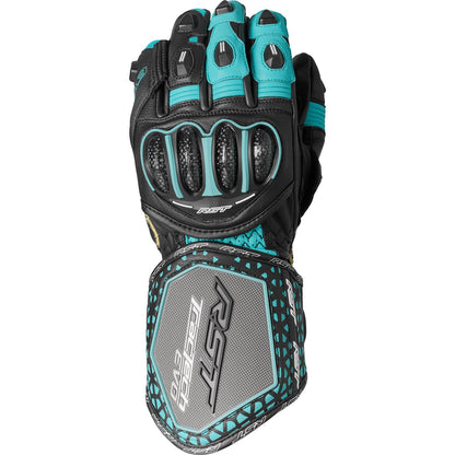 RST Moto Tractech EVO 4 CE Ladies Gloves - Leather - Black/Aqua/Grey_1889034
