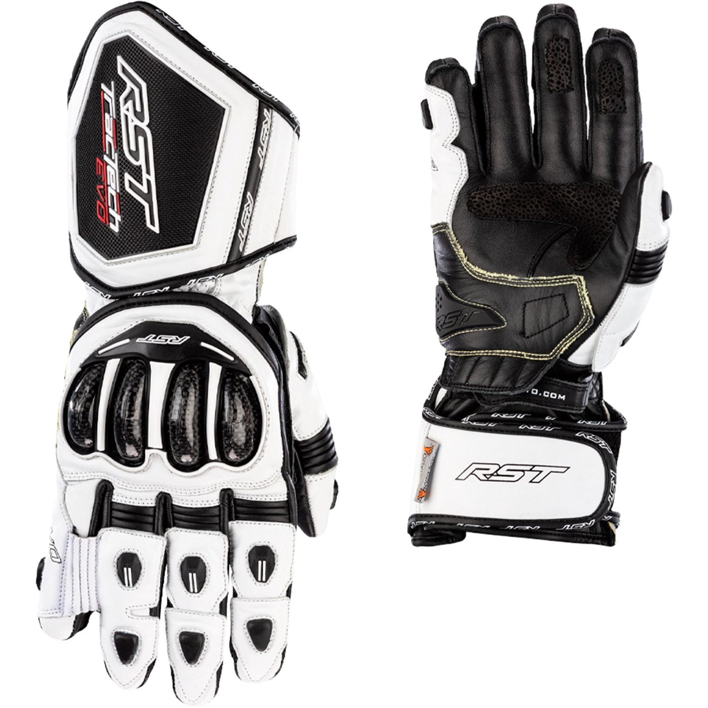 RST Moto Tractech EVO 4 CE Ladies Gloves - Leather - White/Black_1889046
