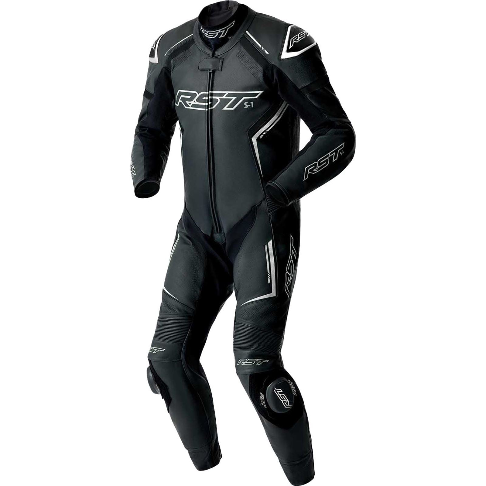 RST Moto S1 D3O Motorcycle Leather Suit - Black/White_1888355