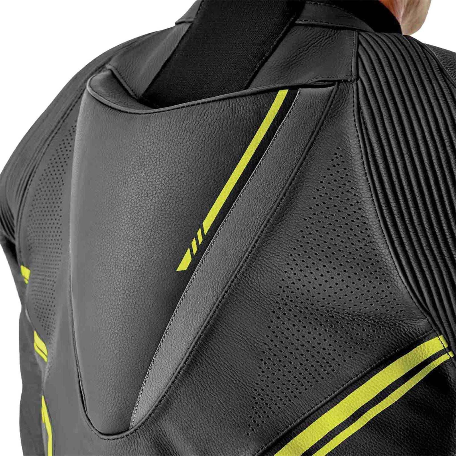 RST Moto S1 D3O Motorcycle Leather Suit - Black/Grey/Flo Yellow_1836659