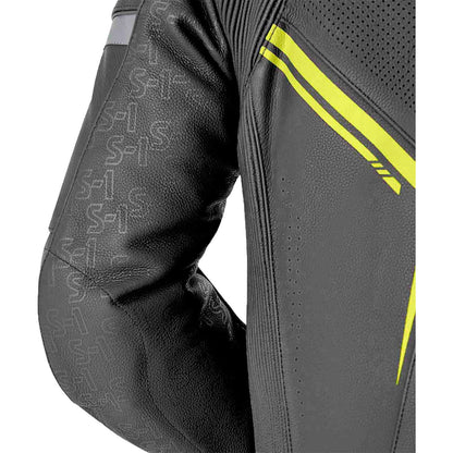 RST Moto S1 D3O Motorcycle Leather Suit - Black/Grey/Flo Yellow_1839248