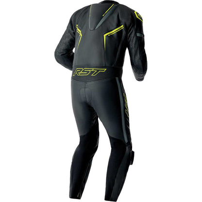 RST Moto S1 D3O Motorcycle Leather Suit - Black/Grey/Flo Yellow_1839556