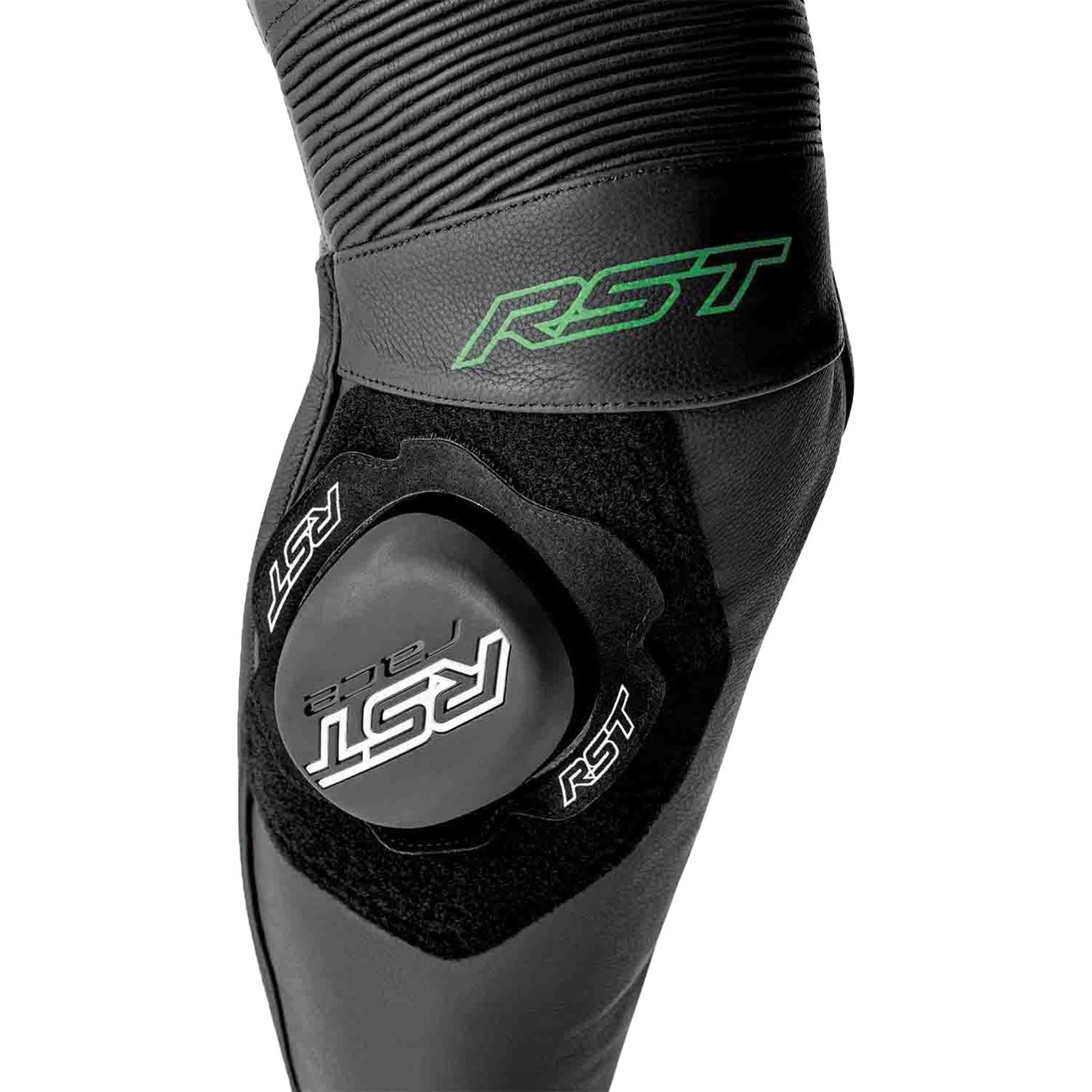 RST Moto S1 D3O Motorcycle Leather Suit - Black/Grey/Flo Green_1837761