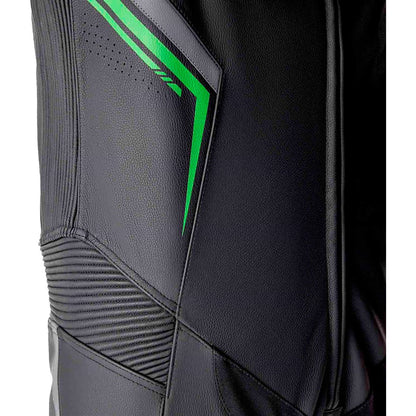 RST Moto S1 D3O Motorcycle Leather Suit - Black/Grey/Flo Green_1839046