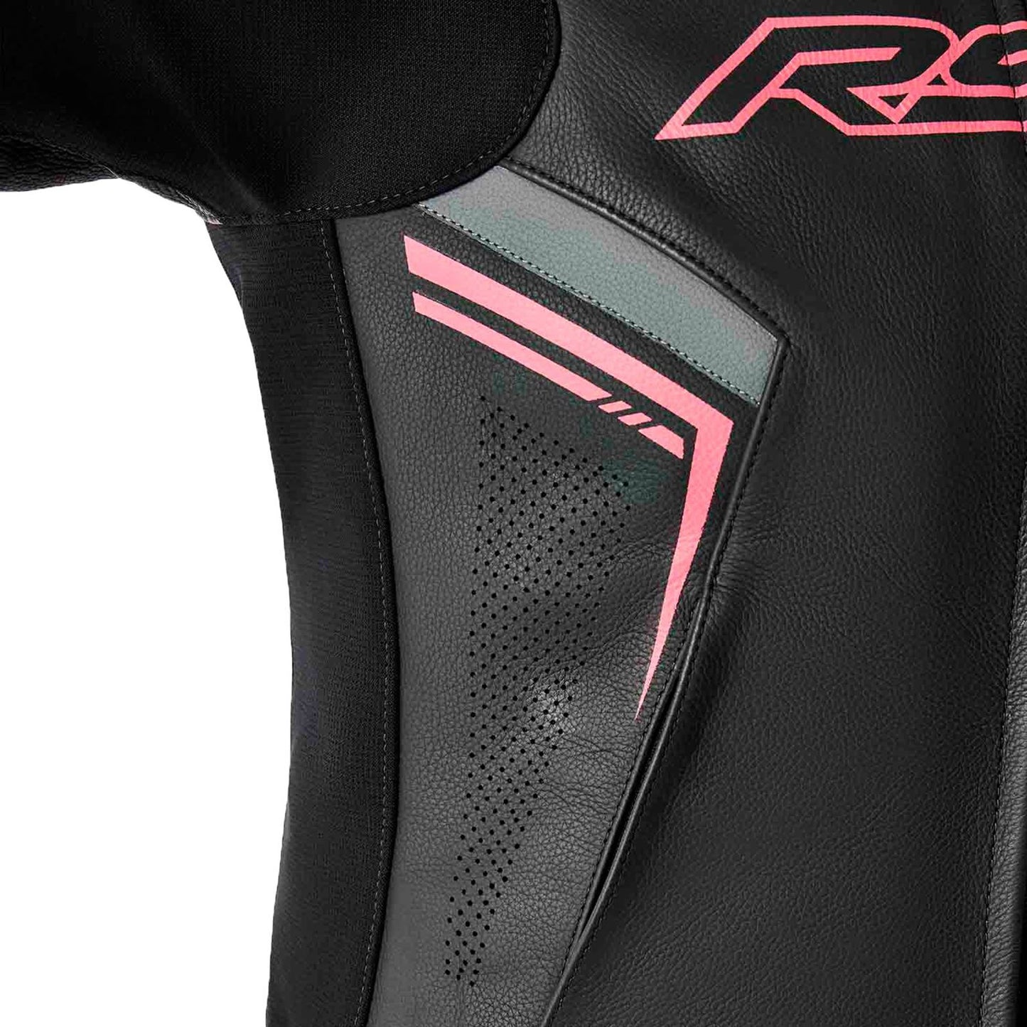 RST Moto S1 D3O Leather Ladies Jacket - Black/Flo Pink_1836922