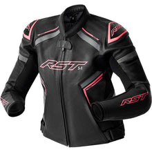 RST Moto S1 D3O Leather Ladies Jacket - Black/Flo Pink_1838078