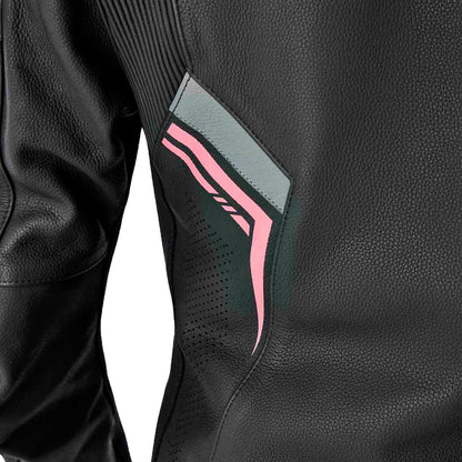 RST Moto S1 D3O Leather Ladies Jacket - Black/Flo Pink_1839240