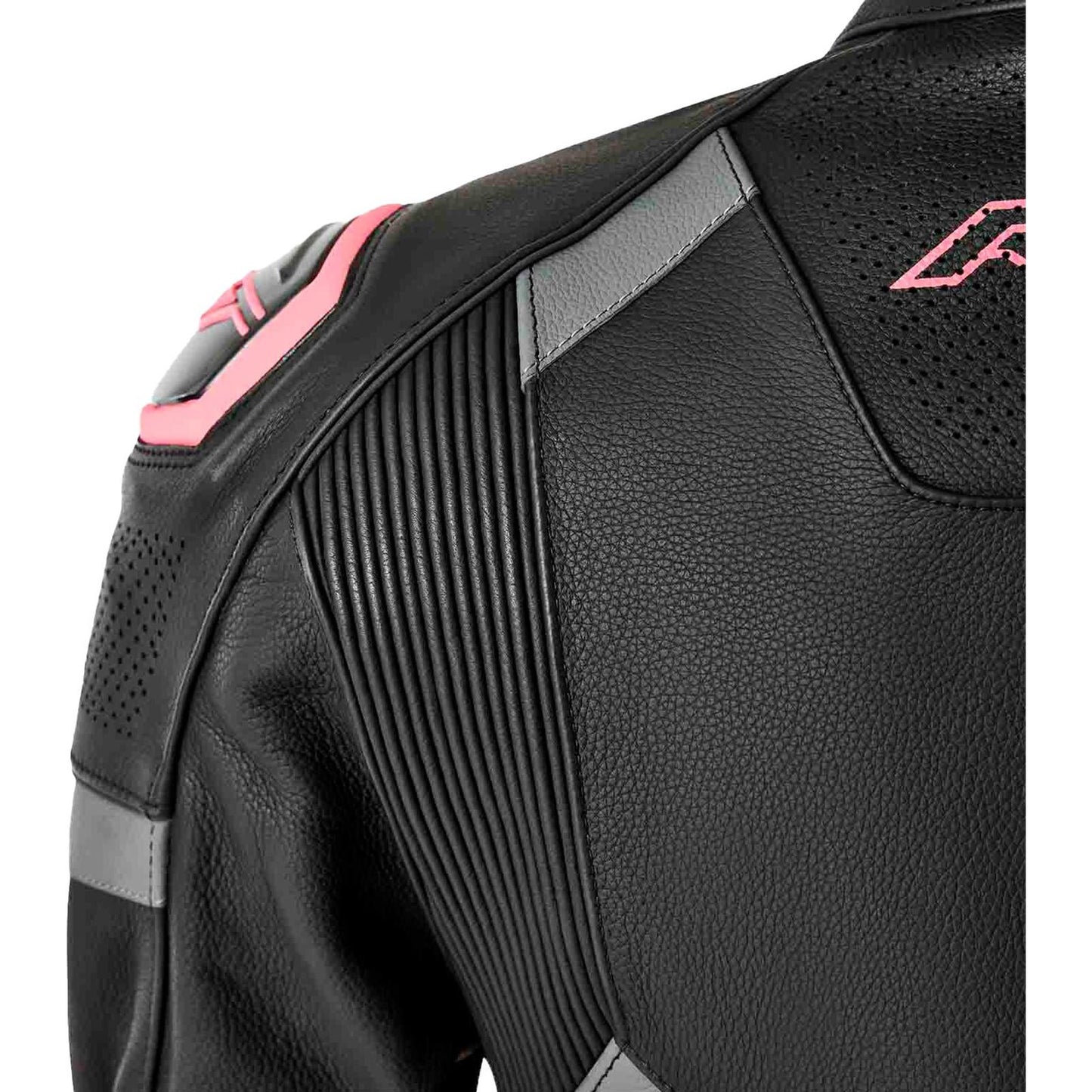 RST Moto S1 D3O Leather Ladies Jacket - Black/Flo Pink_1839423